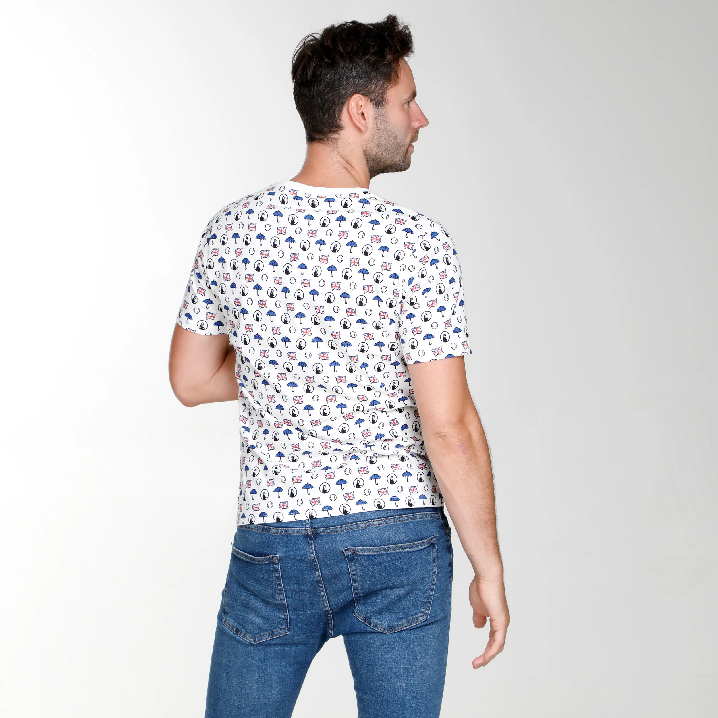 London Statement Camiseta De Manga Corta Hombres-Blanco,Multicolor - Image 4