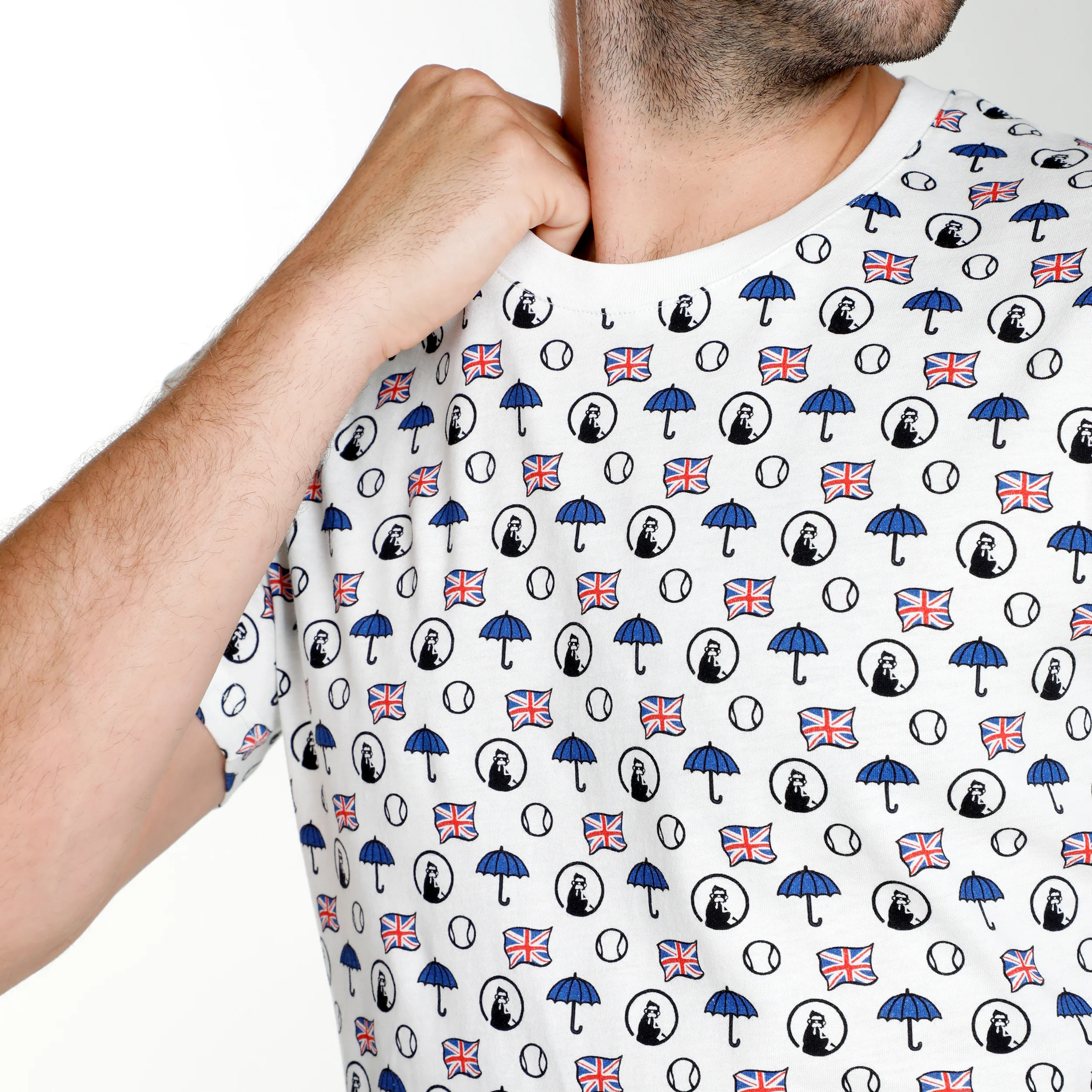 London Statement Camiseta De Manga Corta Hombres-Blanco,Multicolor - Image 6