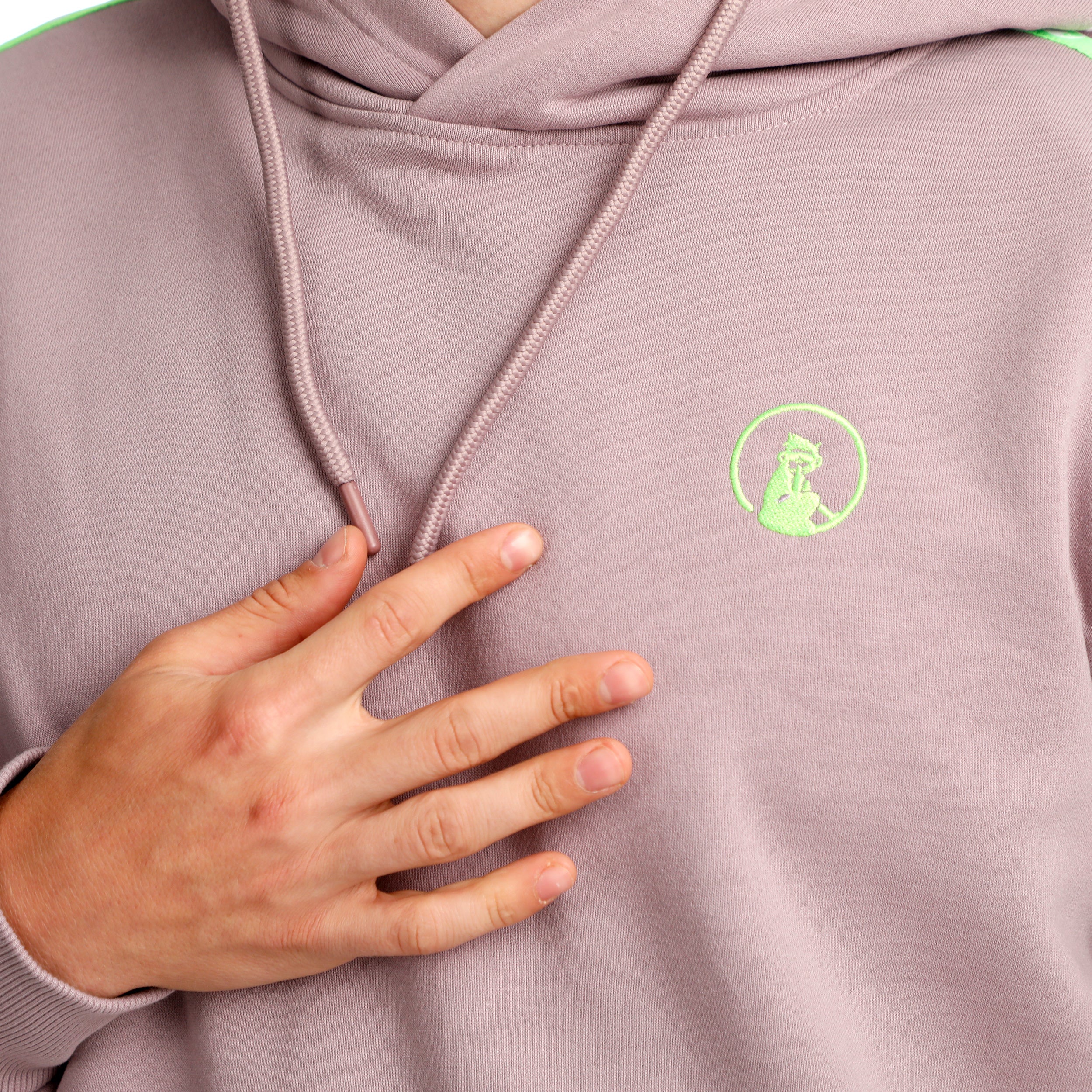 Mind Taped Sudadera Con Capucha Hombres-Lila,Verde Neón - Image 8