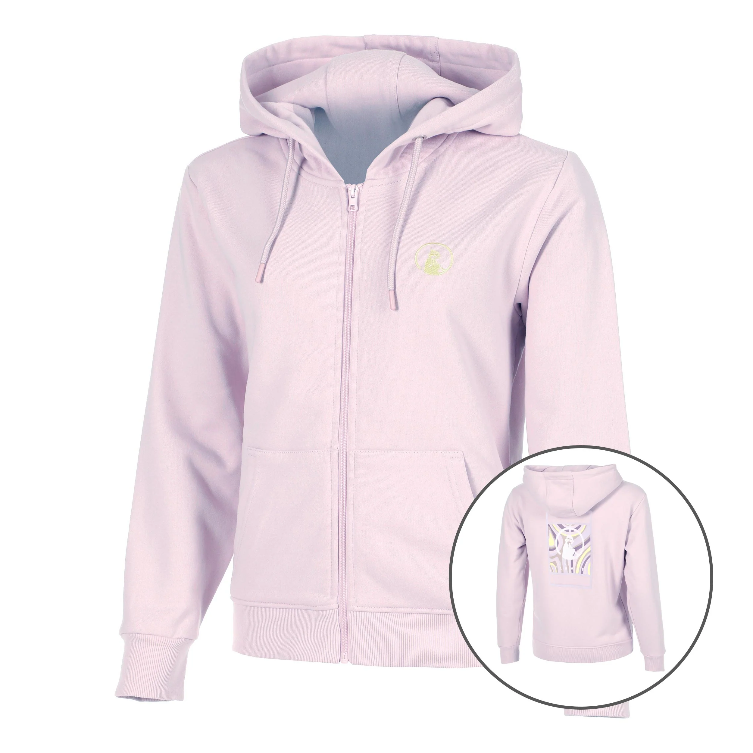 Mind Taped Zip Sudadera Con Cremallera Mujeres-Morado,Verde Neón