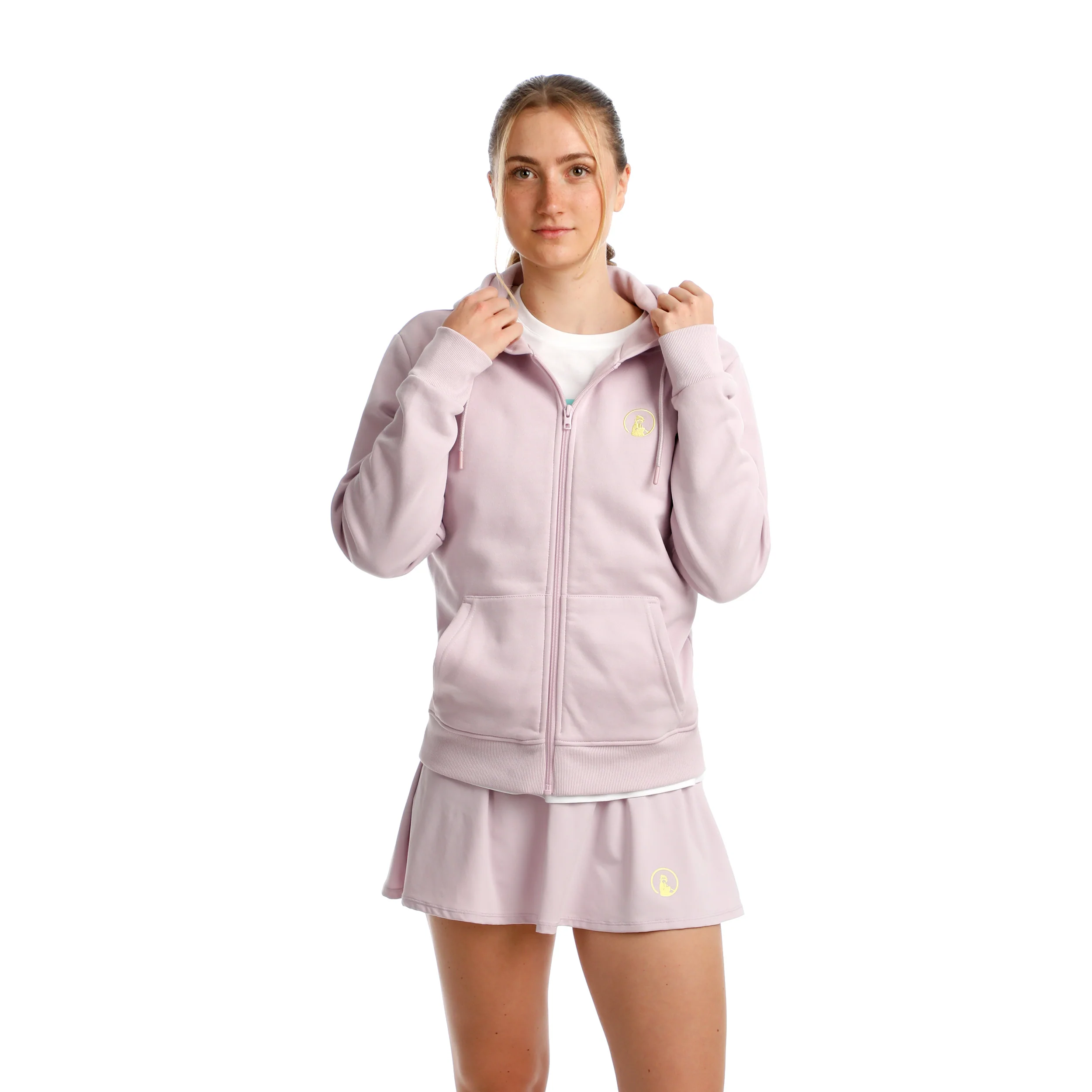 Mind Taped Zip Sudadera Con Cremallera Mujeres-Morado,Verde Neón - Image 6