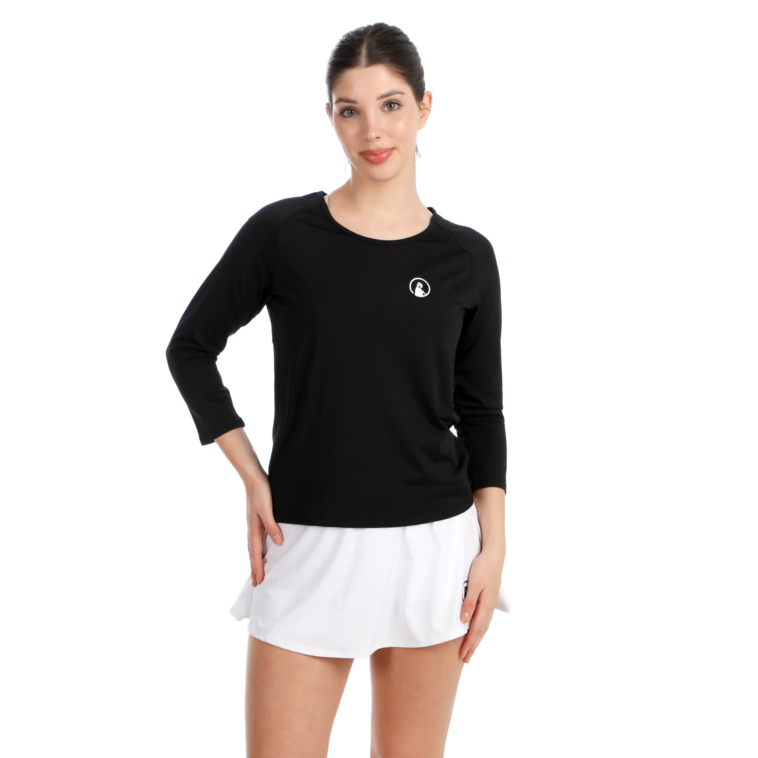 Mixed Camiseta De Manga Larga Mujeres-Negro - Image 4