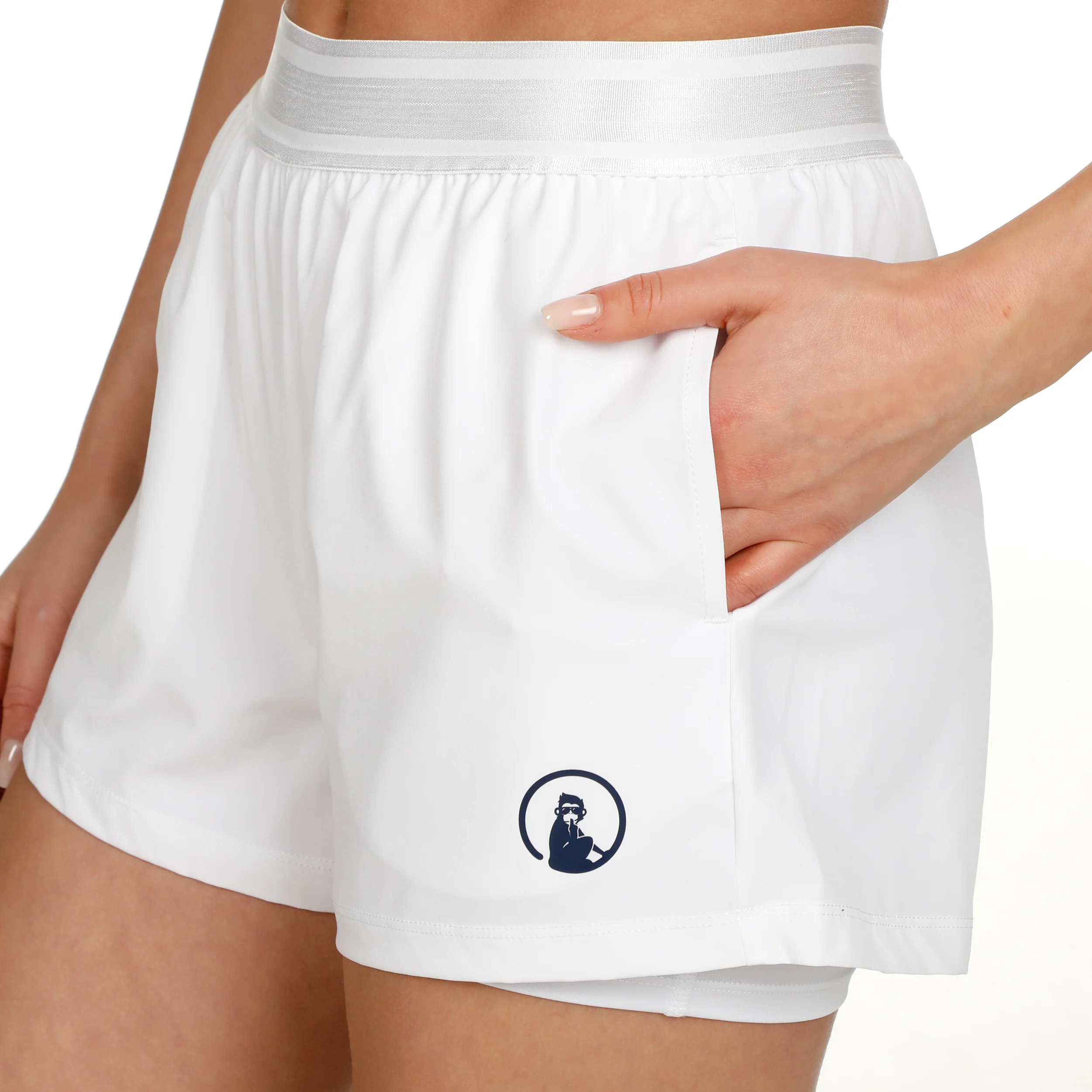 Point 2in1 Shorts Mujeres-Blanco,Azul Oscuro - Image 6