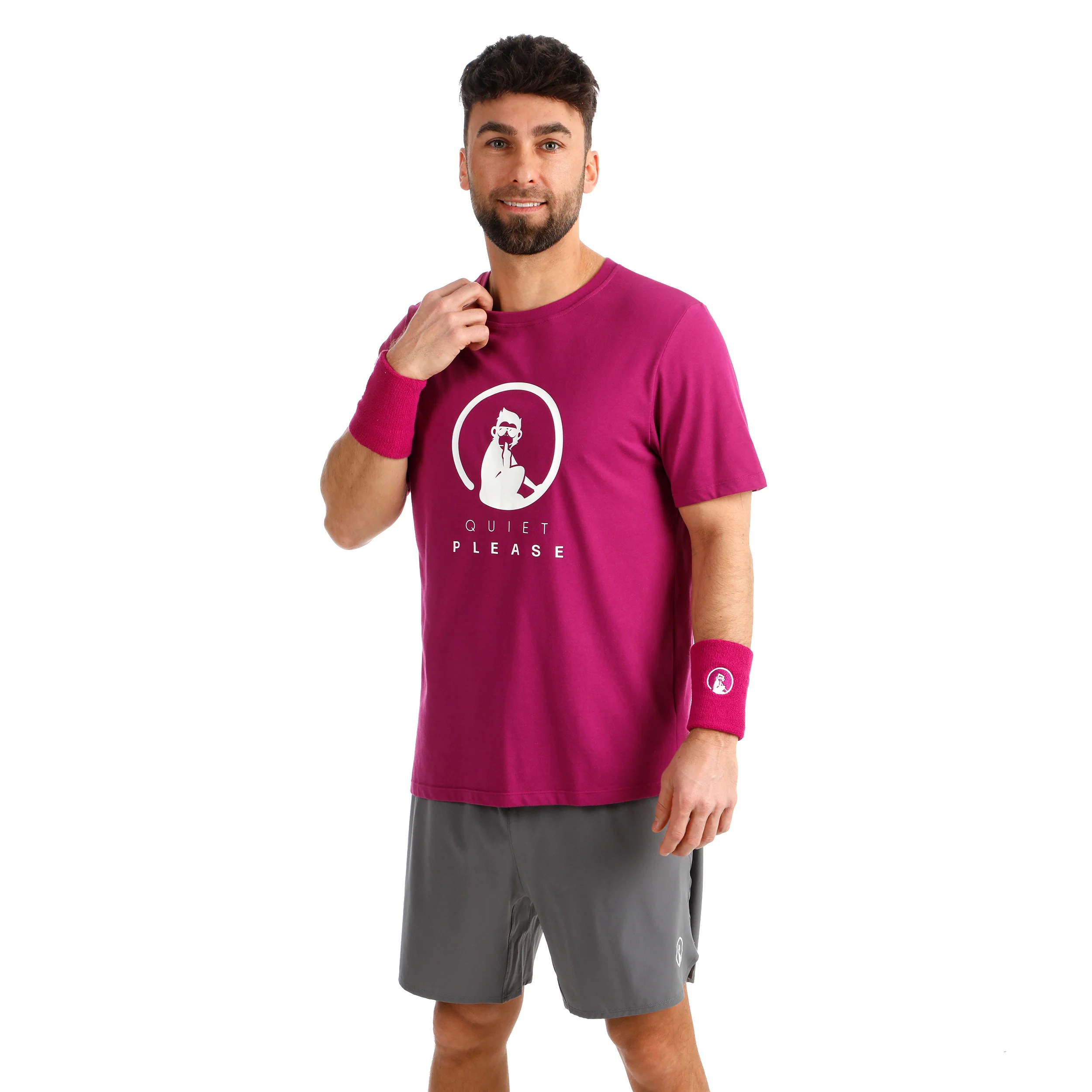 Trainings Camiseta de manga corta Hombres-berry, blanco - Image 5