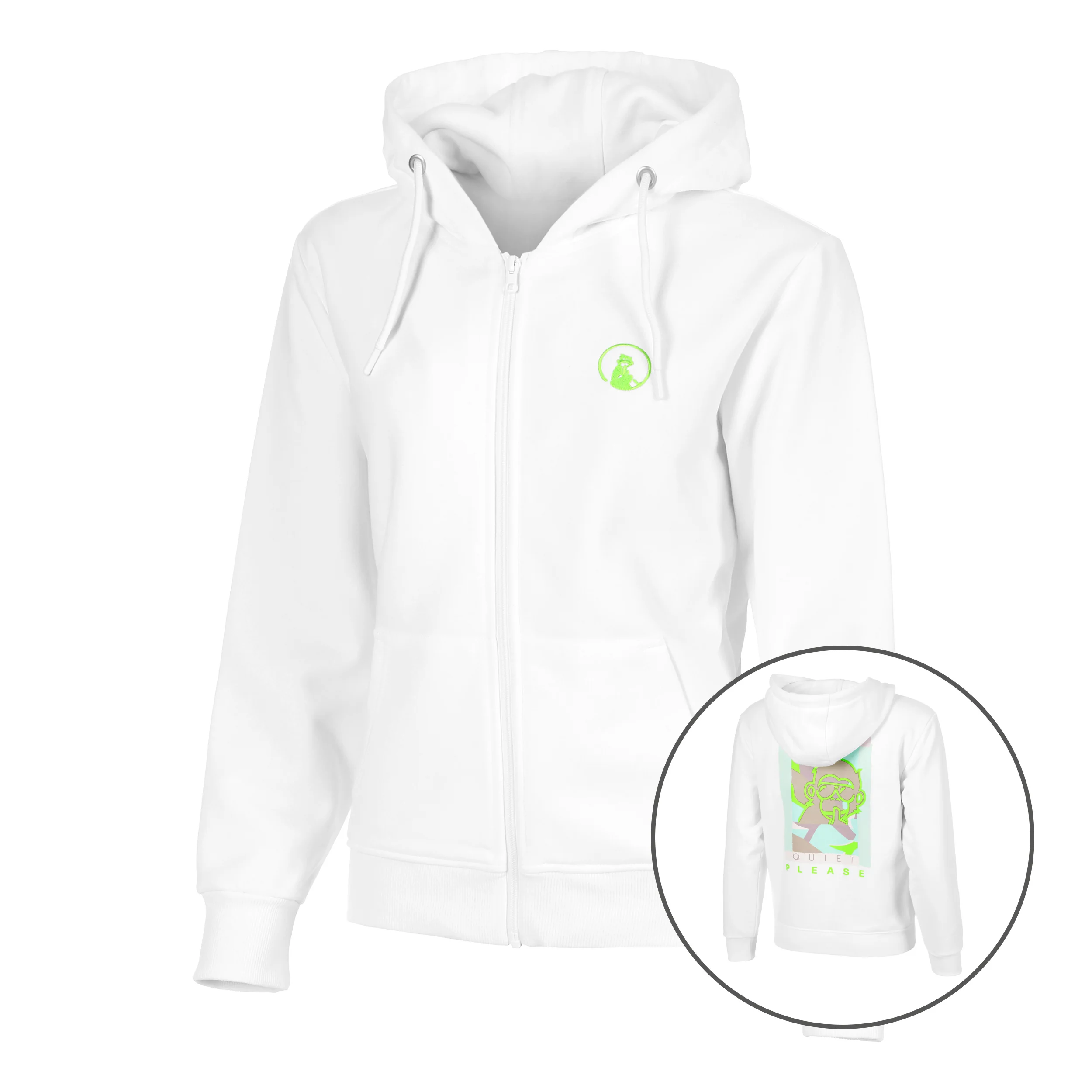 Wild Collage Zip Sudadera Con Cremallera Mujeres-Blanco,Multicolor