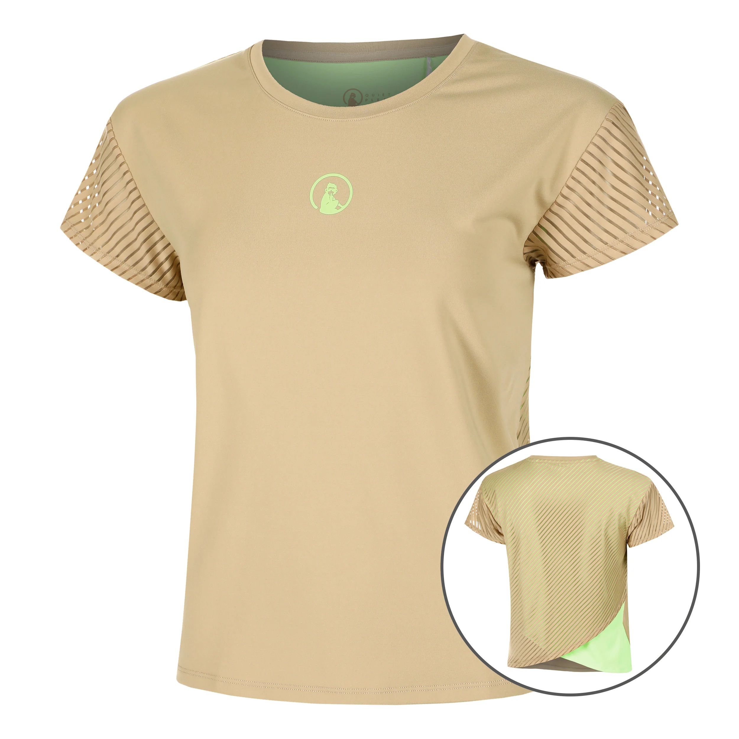 Wild Cross Camiseta De Manga Corta Mujeres-Beige,Verde Neón