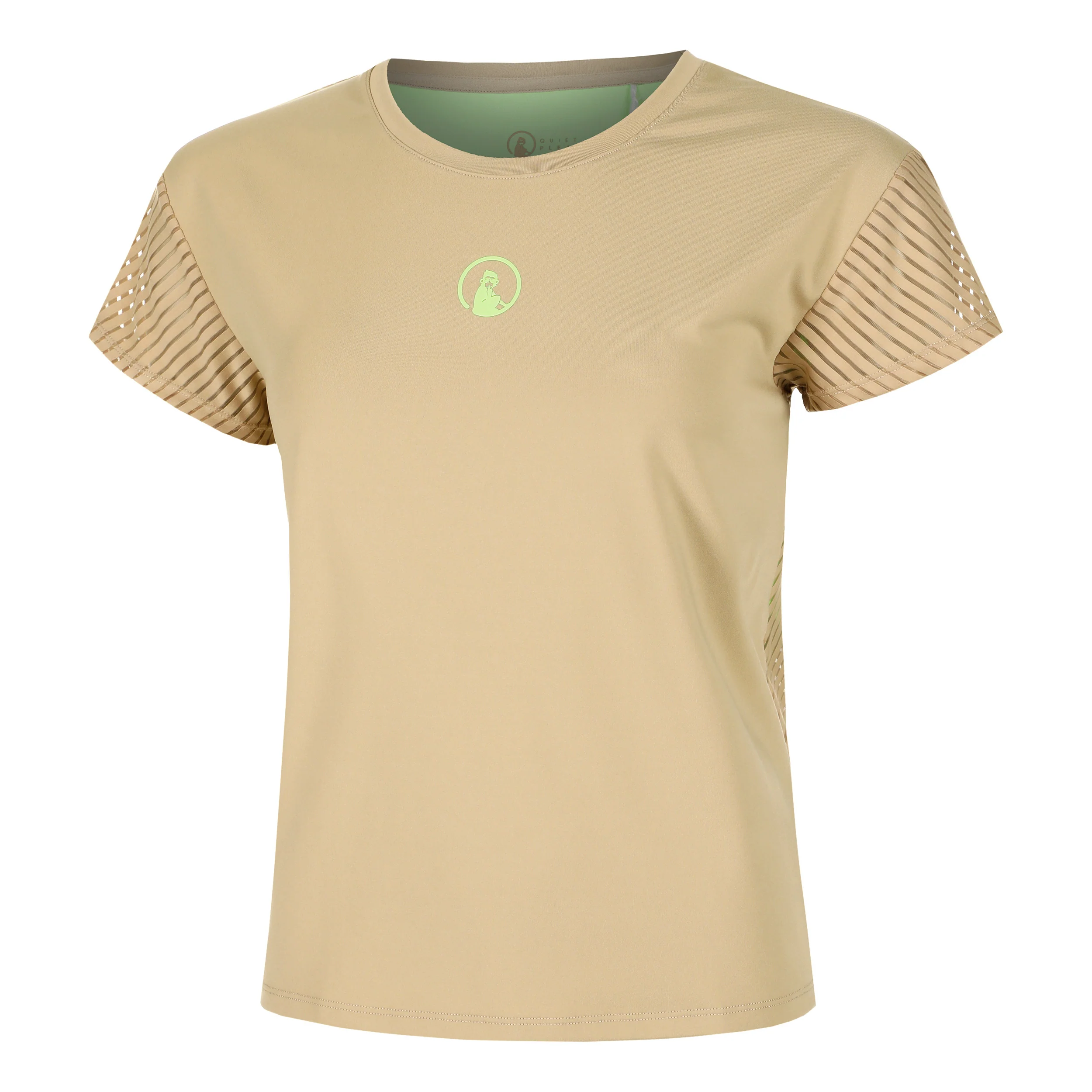 Wild Cross Camiseta De Manga Corta Mujeres-Beige,Verde Neón - Image 2