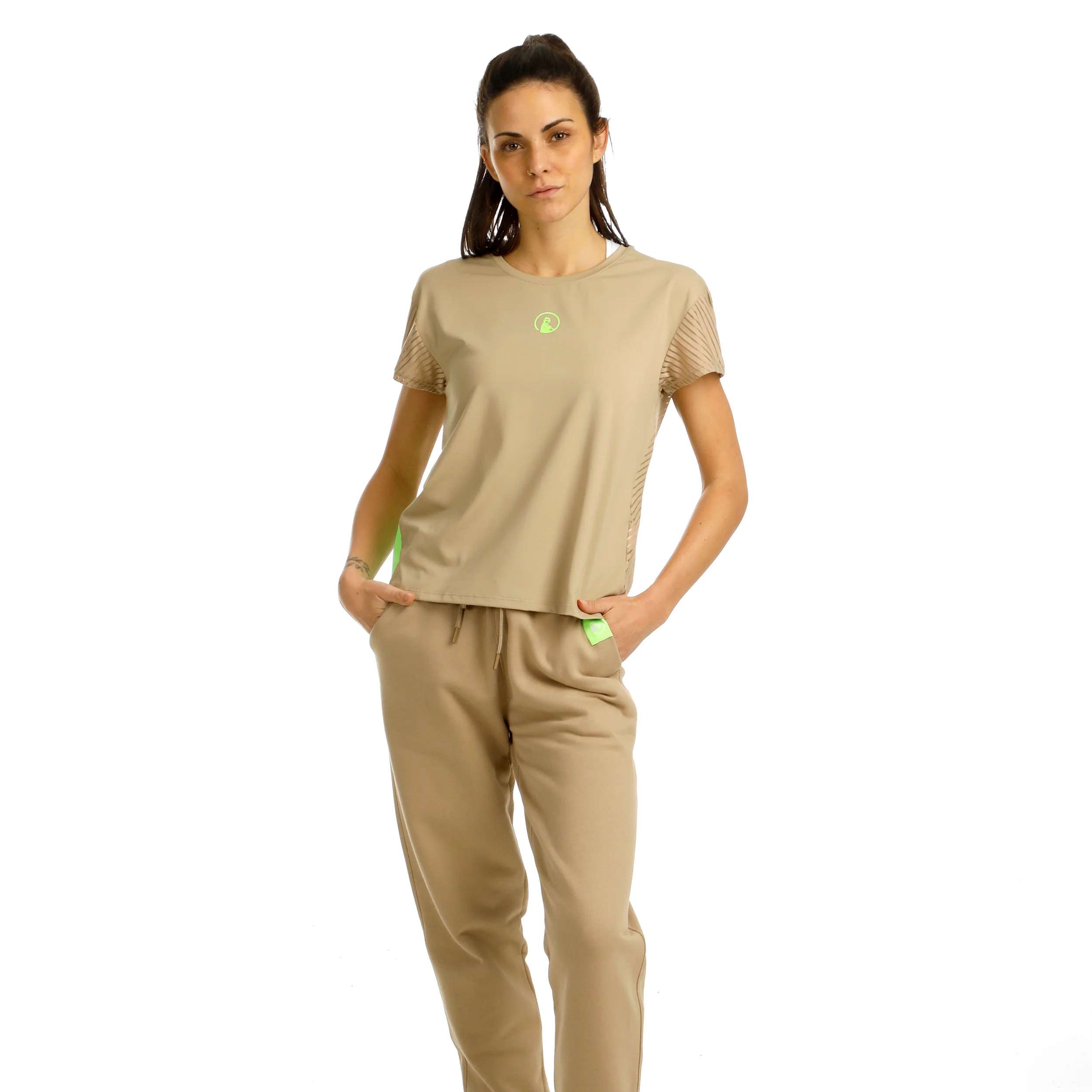 Wild Easy Pantalón De Entrenamiento Mujeres-Beige,Verde Neón - Image 5