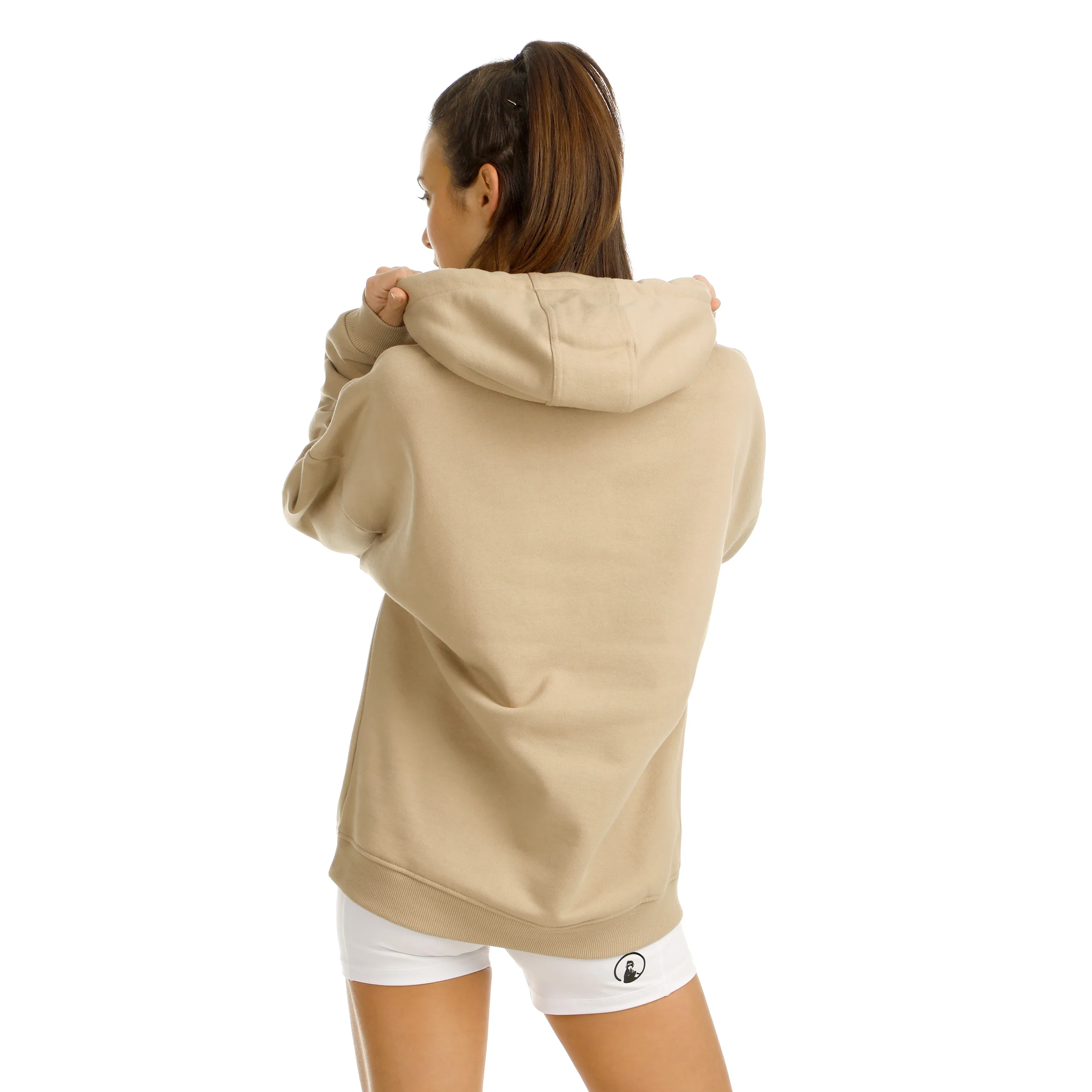 Wild Oversize Embroided Sudadera Con Capucha Mujeres-Beige,Verde Neón - Image 6
