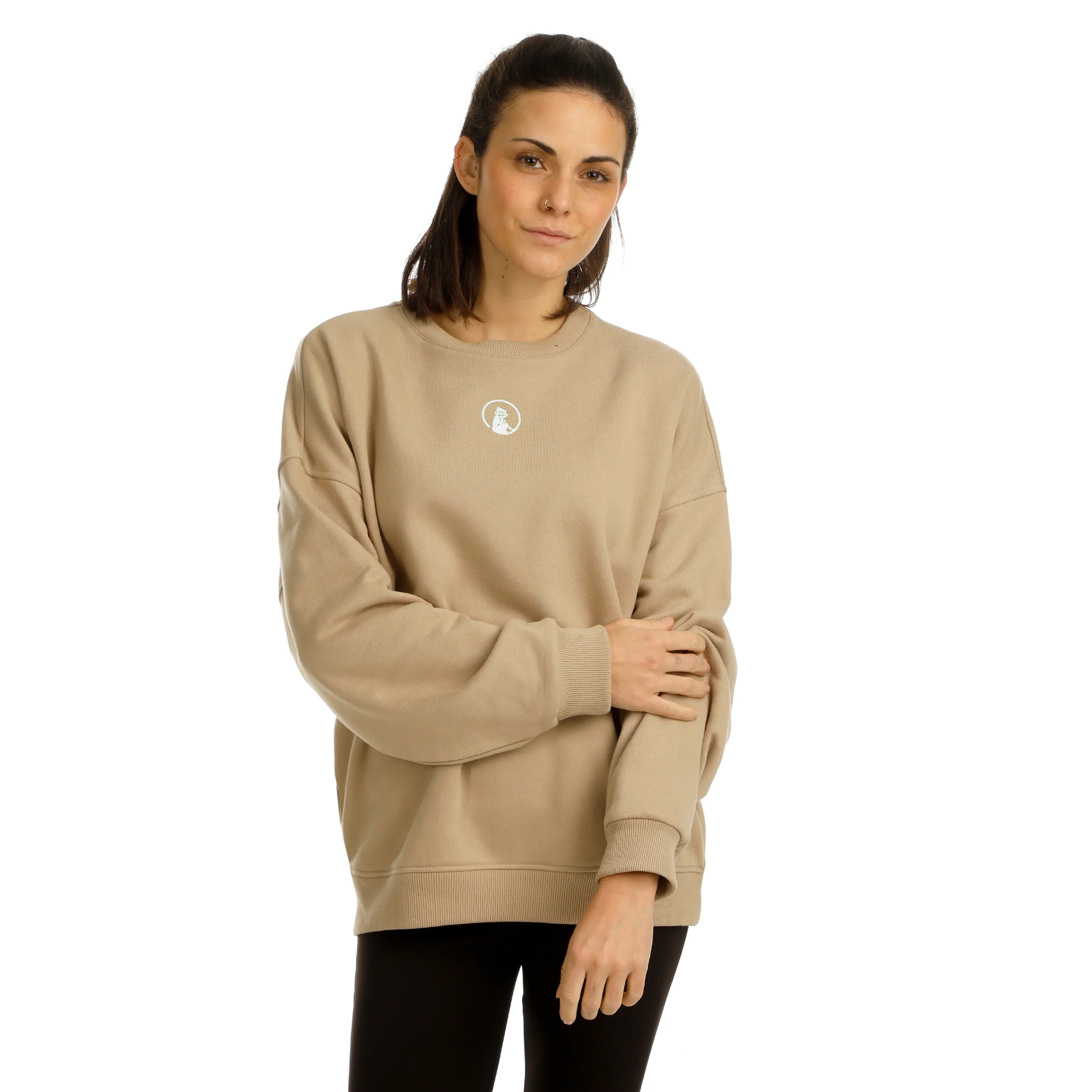 Wild Oversize Sudadera Mujeres-Beige - Image 4