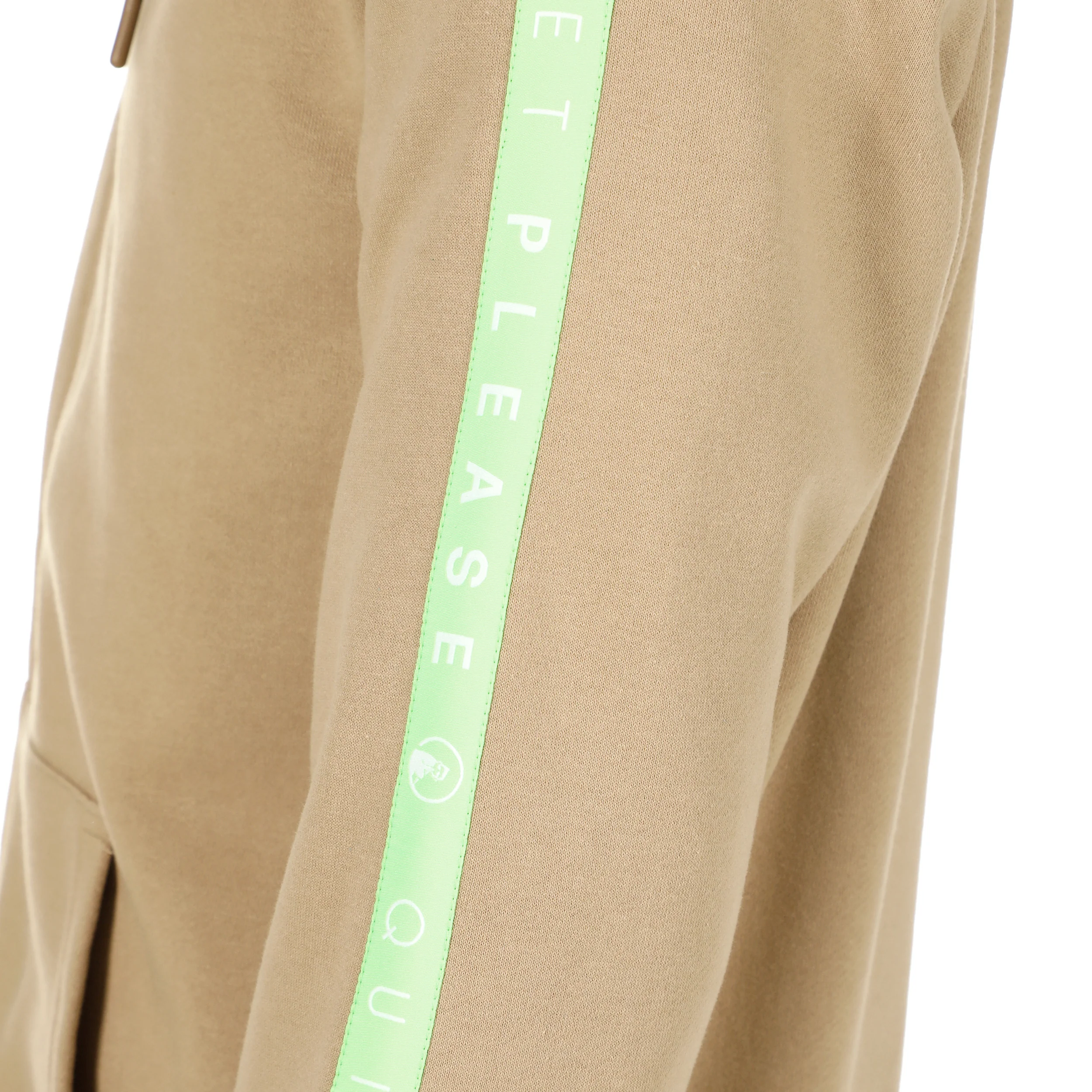 Wild Taped Zip Sudadera Con Cremallera Hombres-Beige,Verde Neón - Image 5