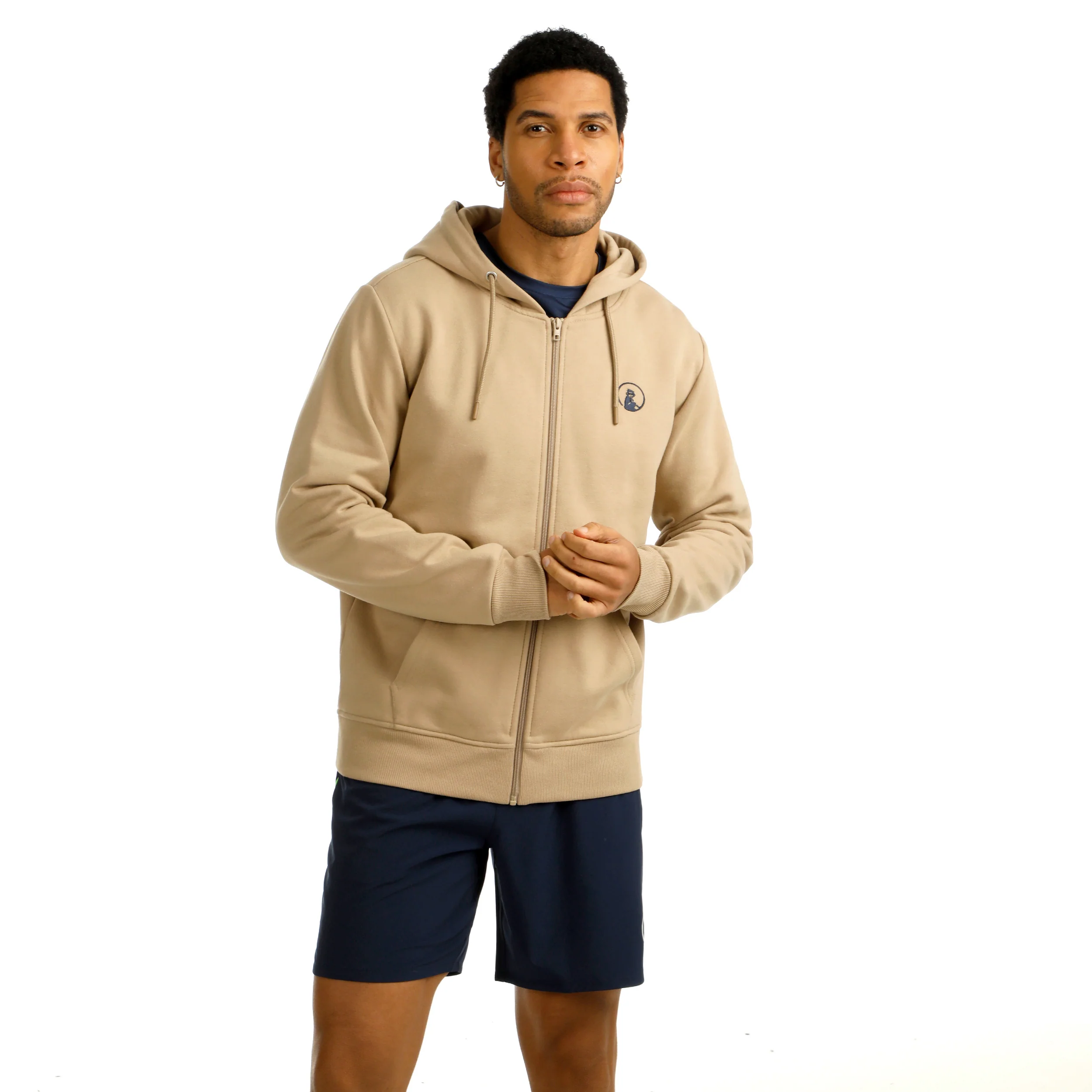 Wild Tonal Zip Sudadera Con Cremallera Hombres-Beige - Image 7