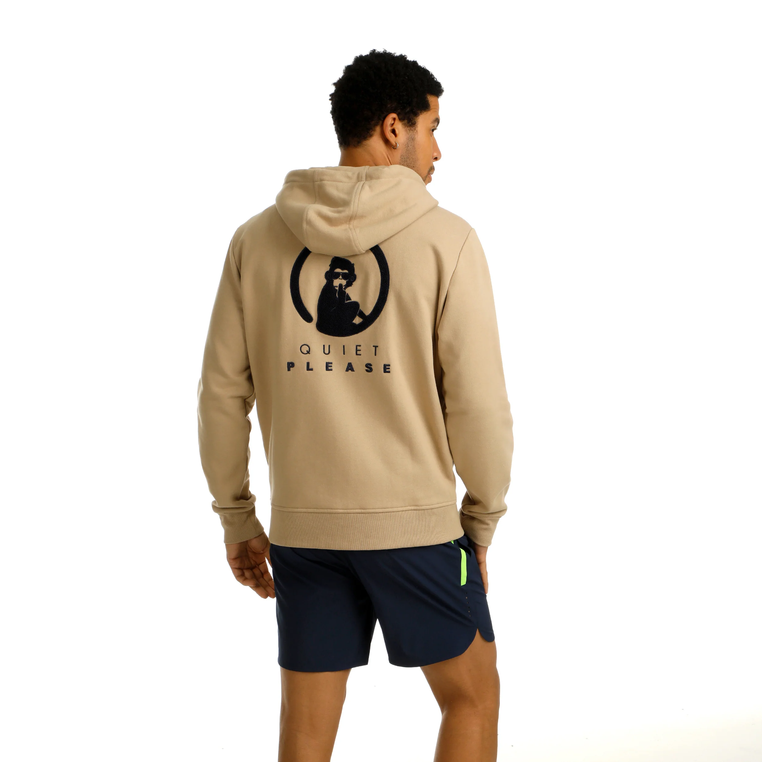 Wild Tonal Zip Sudadera Con Cremallera Hombres-Beige - Image 8