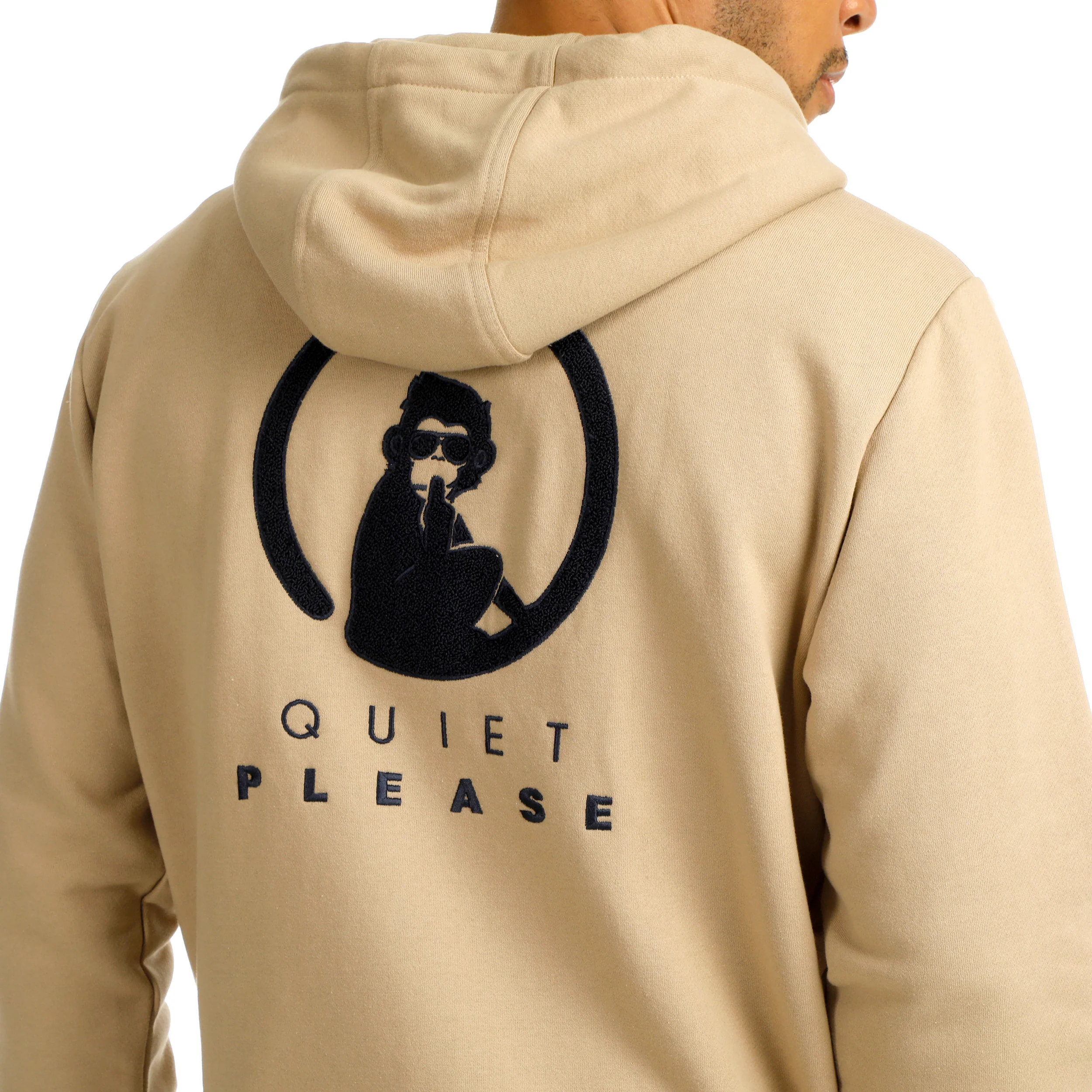 Wild Tonal Zip Sudadera Con Cremallera Hombres-Beige - Image 9