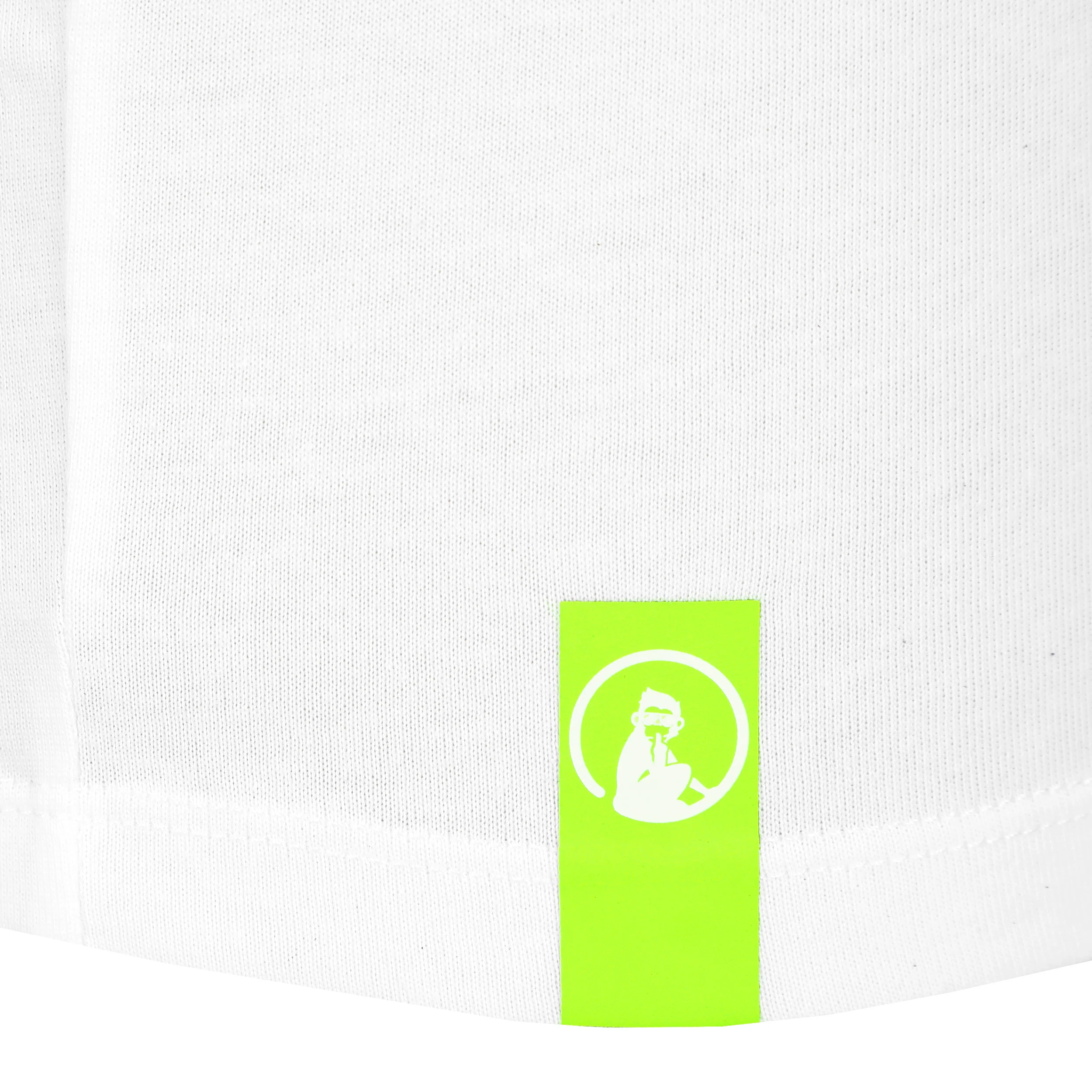 Wild Trainings Camiseta De Manga Corta Hombres-Blanco,Verde Neón - Image 4