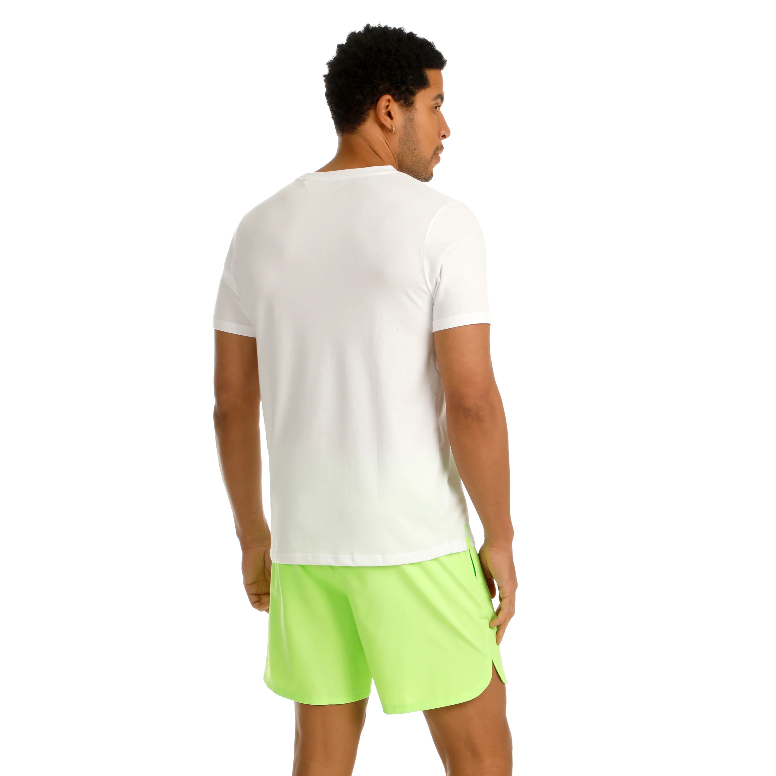 Wild Trainings Camiseta De Manga Corta Hombres-Blanco,Verde Neón - Image 6