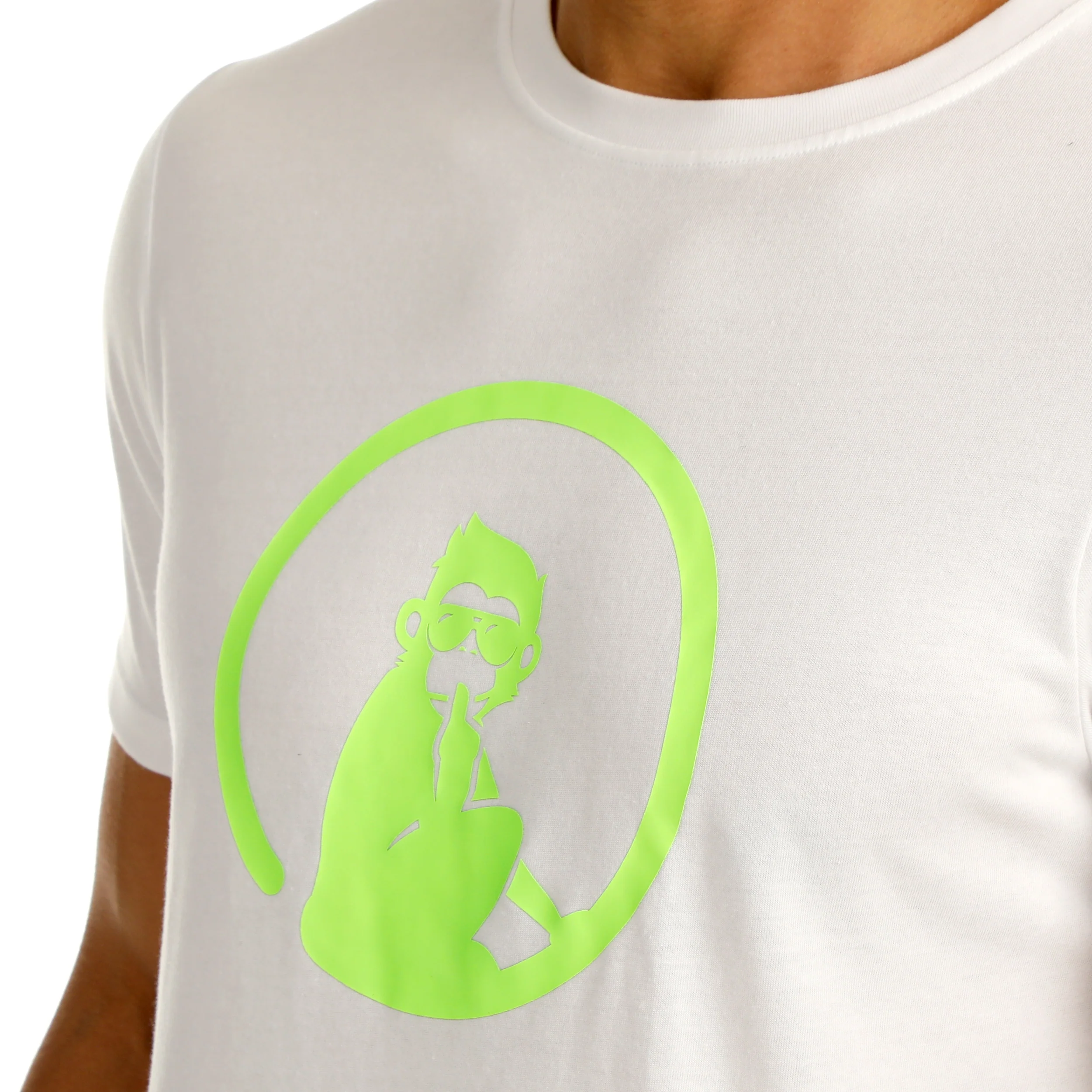 Wild Trainings Camiseta De Manga Corta Hombres-Blanco,Verde Neón - Image 7