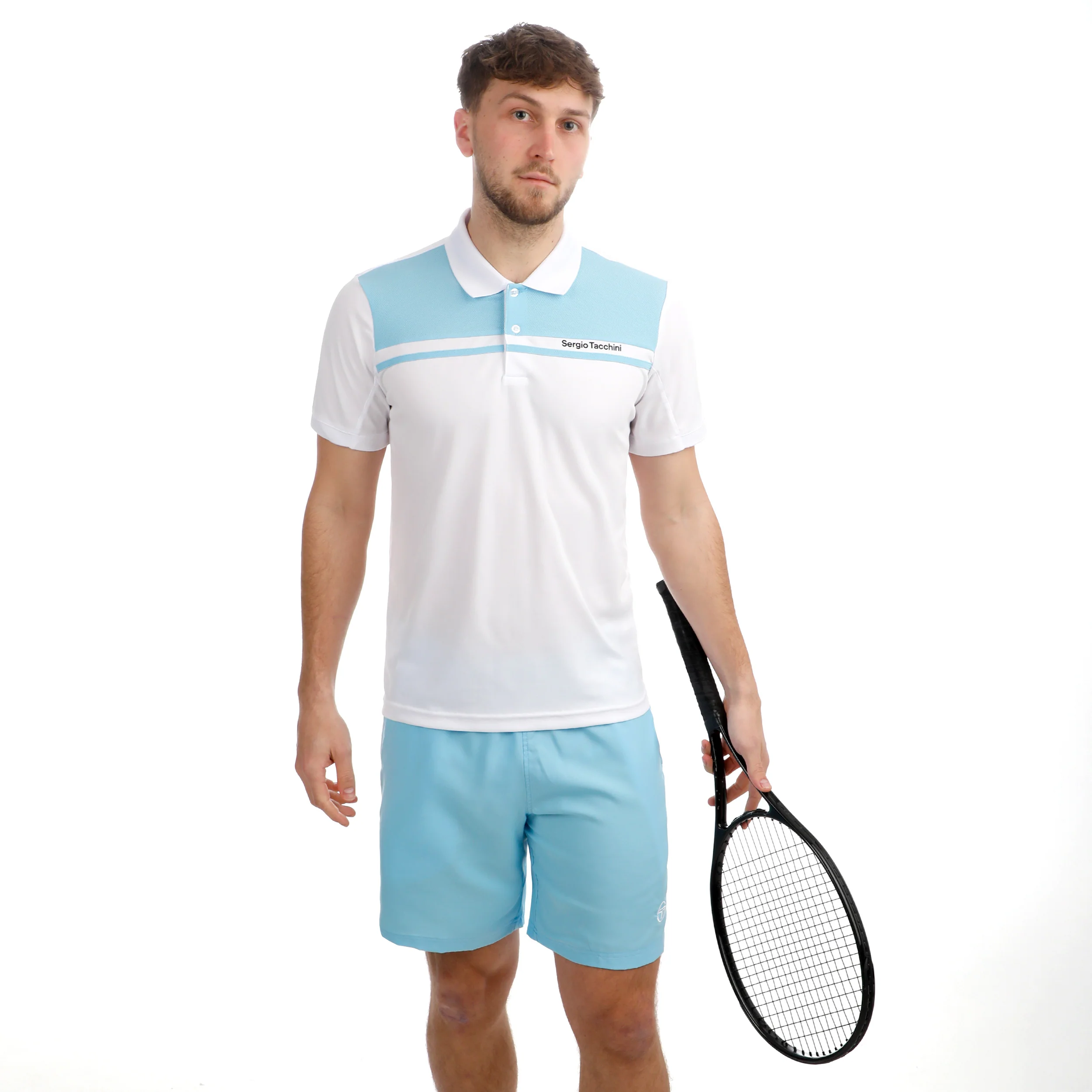 Riflesso Polo Hombres - blanco, azul claro - Image 5
