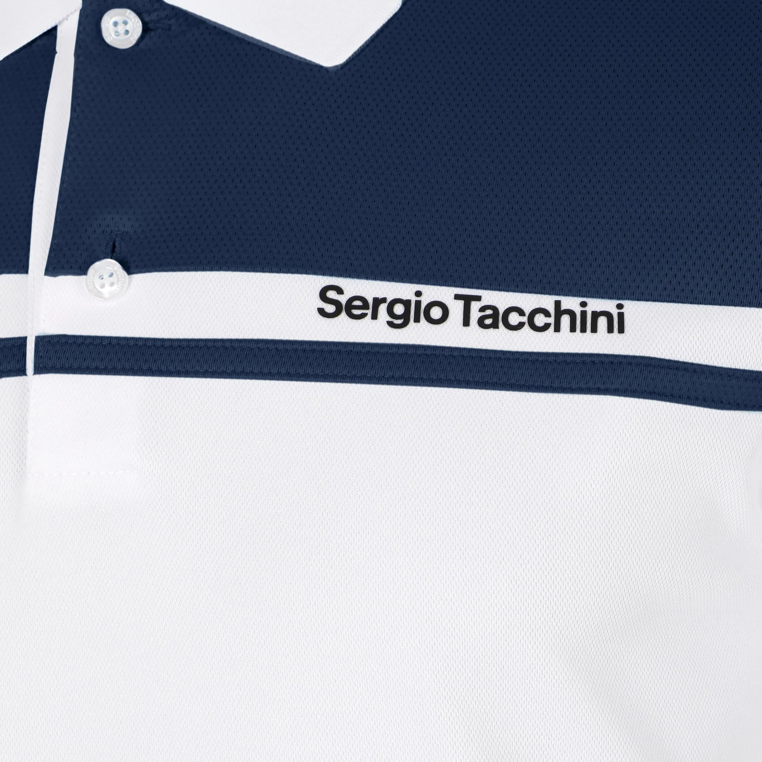 Riflesso Polo Hombres - blanco, azul oscuro - Image 3