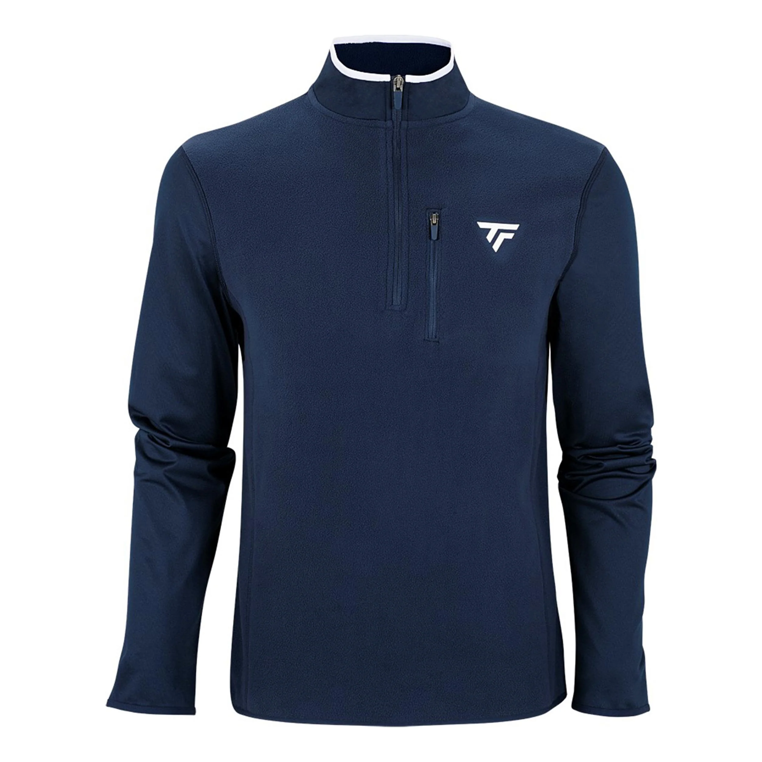 Polar Quarter Zip Camiseta De Manga Larga Hombres-Azul Oscuro