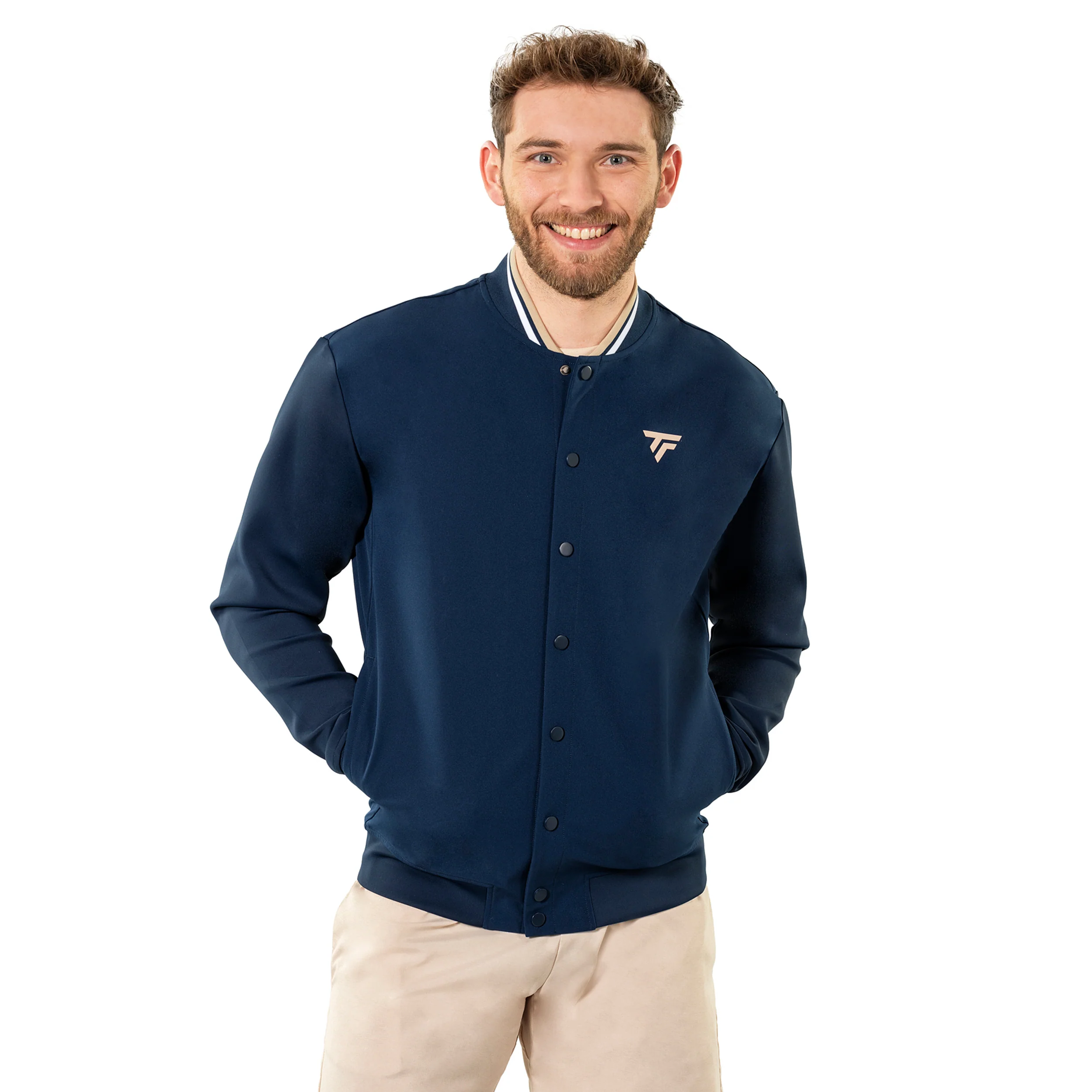Tech Bomber Chaqueta de entrenamiento Unisex-azul oscuro - Image 4