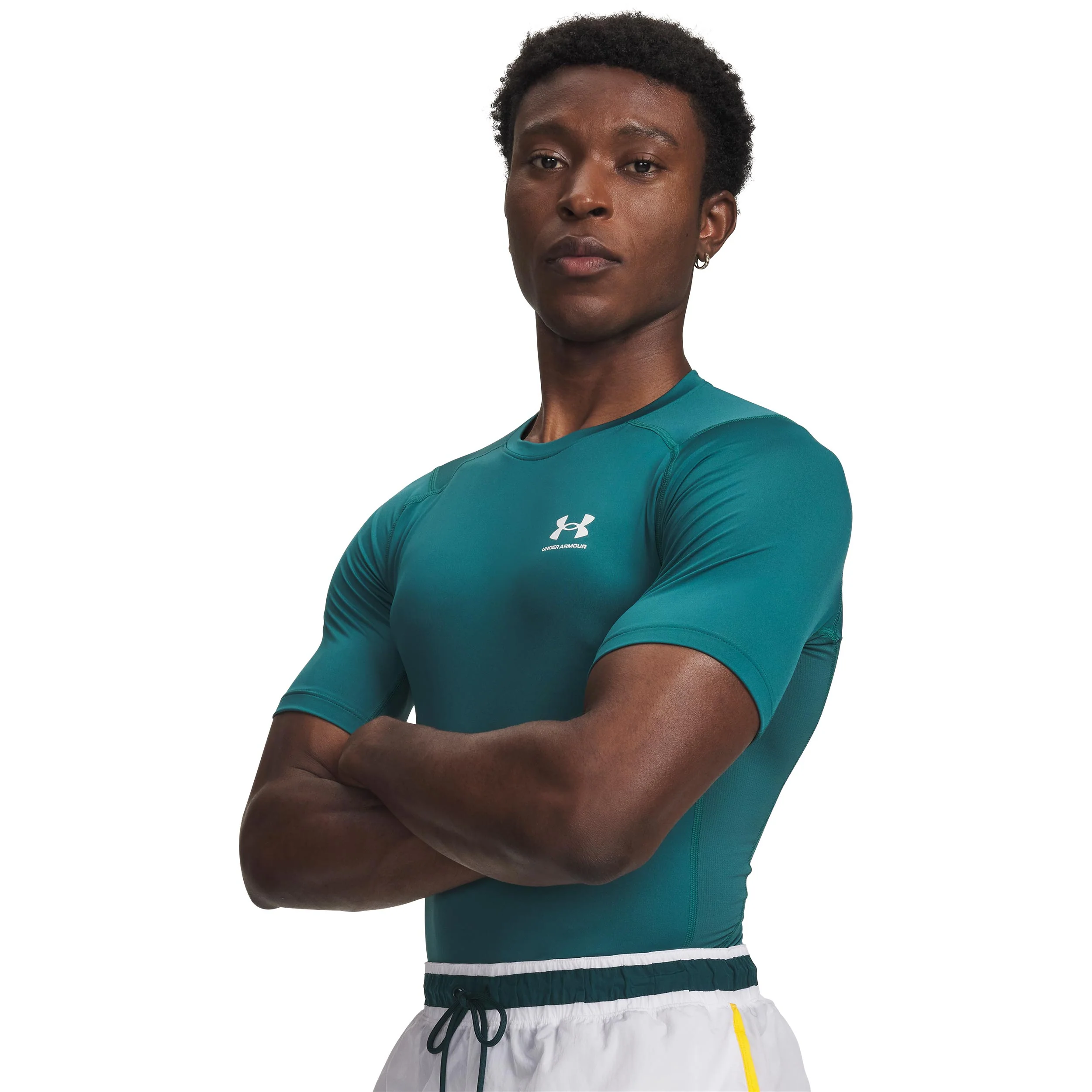 Heatgear Comp Camiseta de manga corta Hombres-verde, blanco
