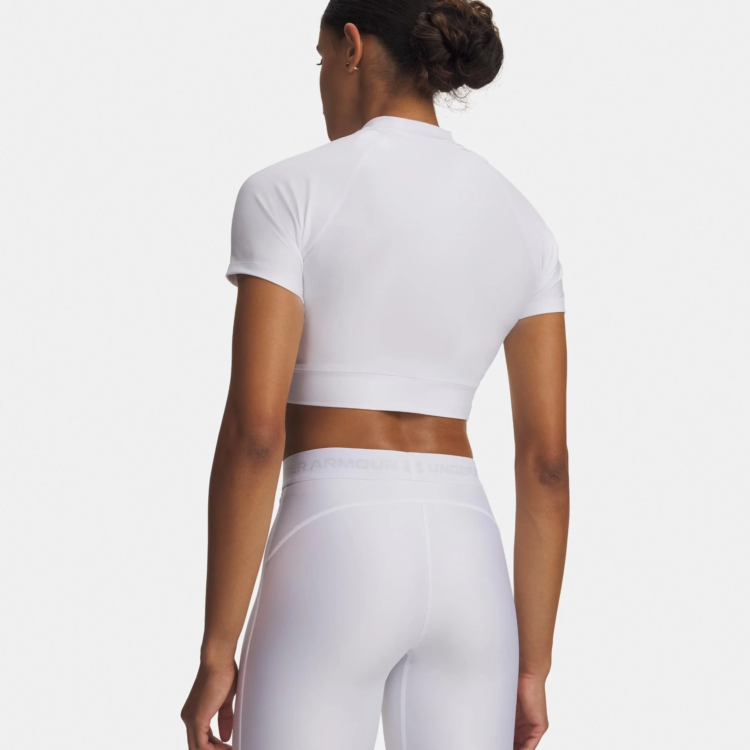 HeatGear Crop Camiseta de manga corta Mujeres-blanco, gris - Image 2