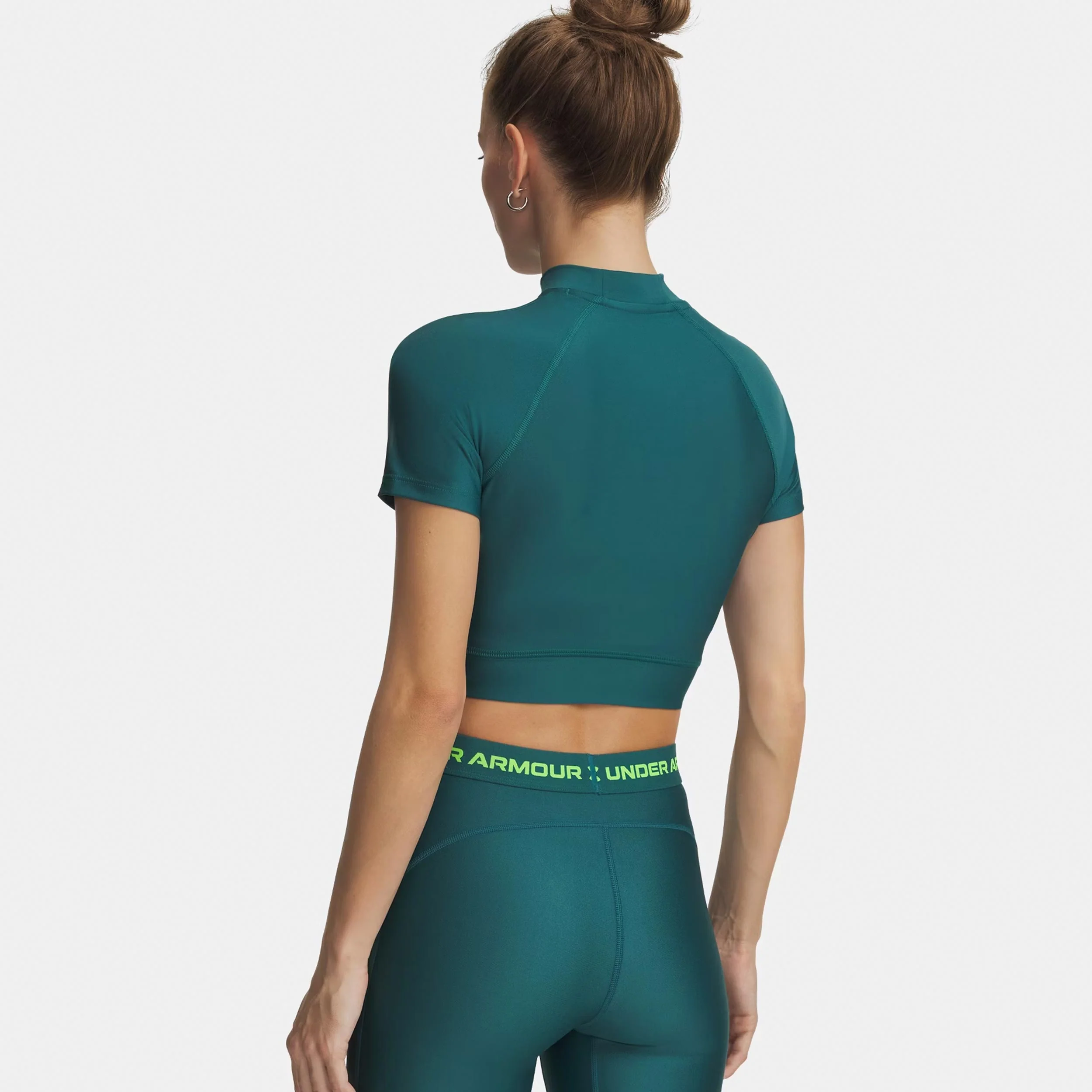 HeatGear Crop Camiseta de manga corta Mujeres-verde, verde - Image 2