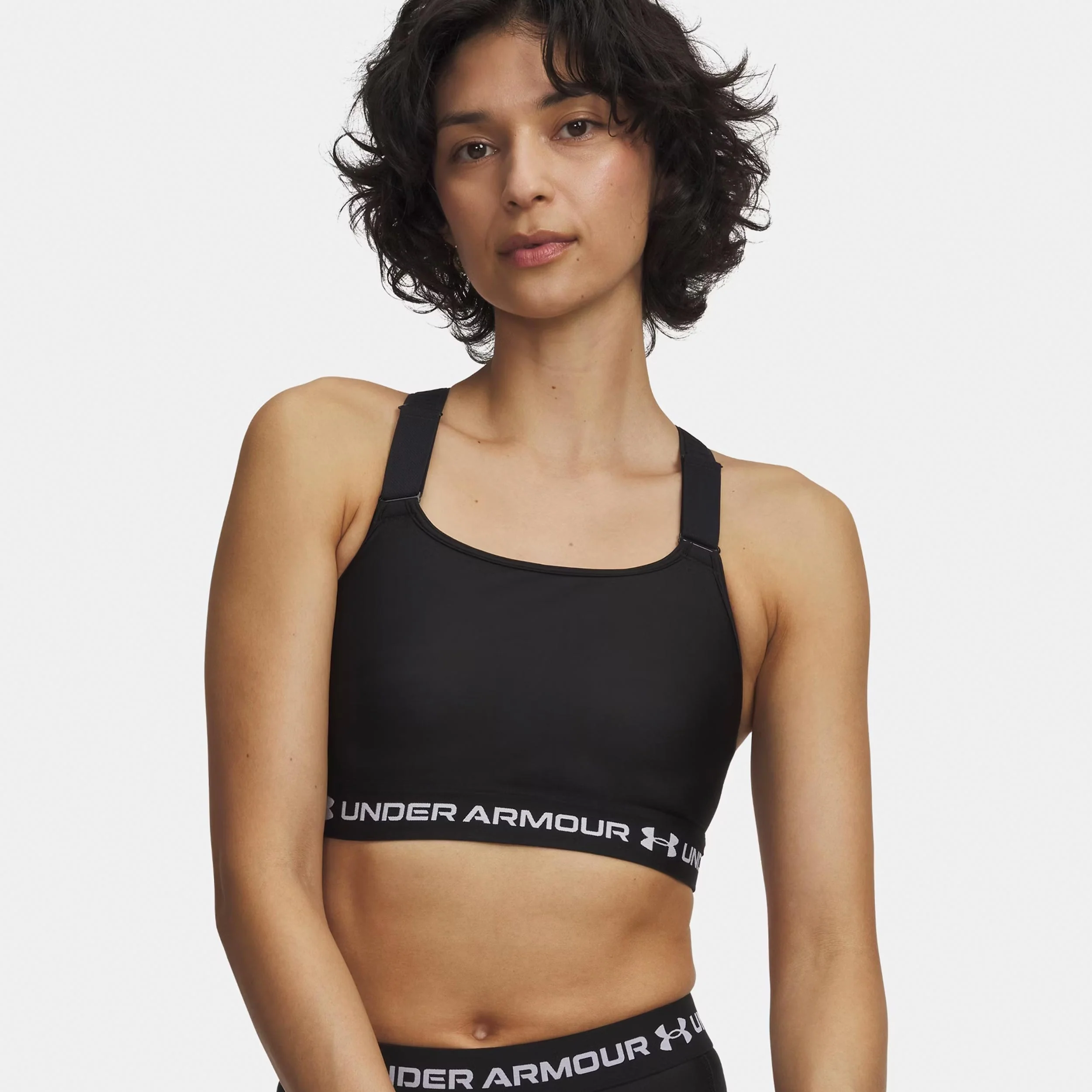HeatGear High Sujetador deportivo Mujeres-negro, blanco