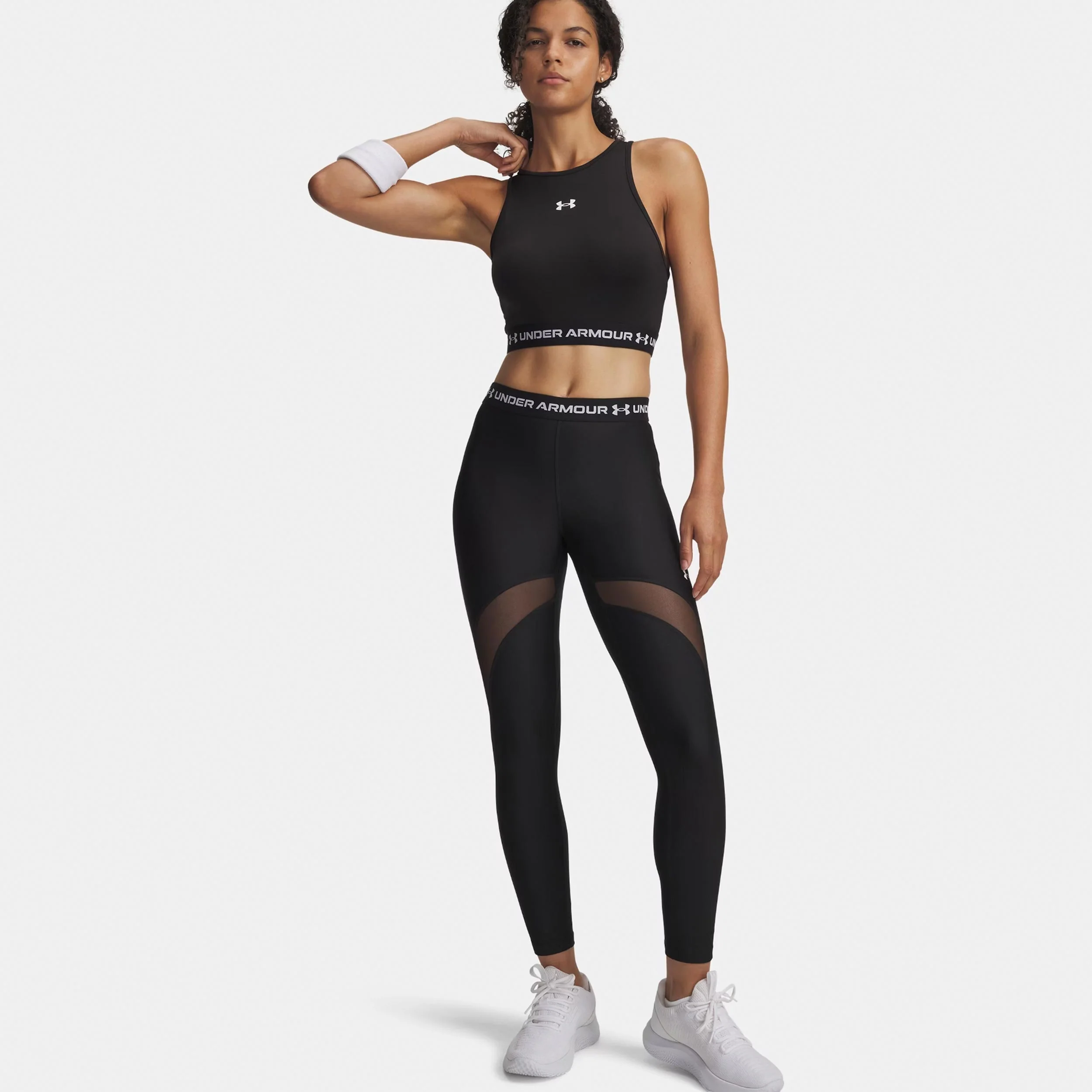 HeatGear Mesh Malla Mujeres-negro, blanco - Image 3