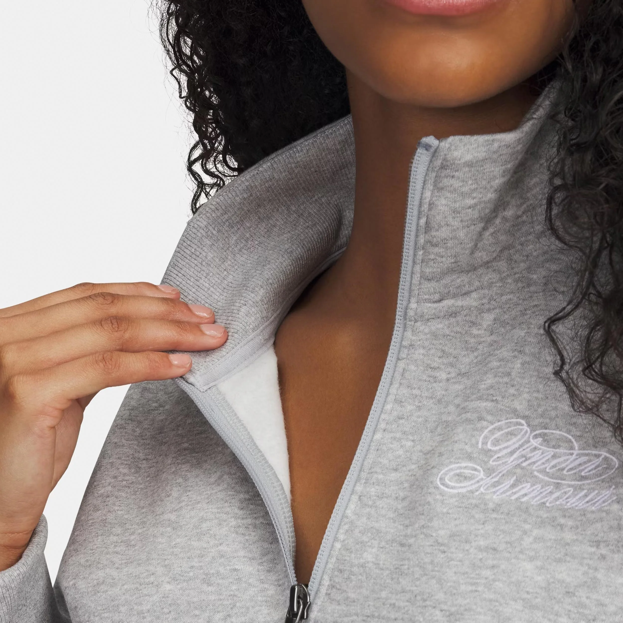 Rival Fleece Script Halfzip Sudadera Mujeres - gris, blanco - Image 3