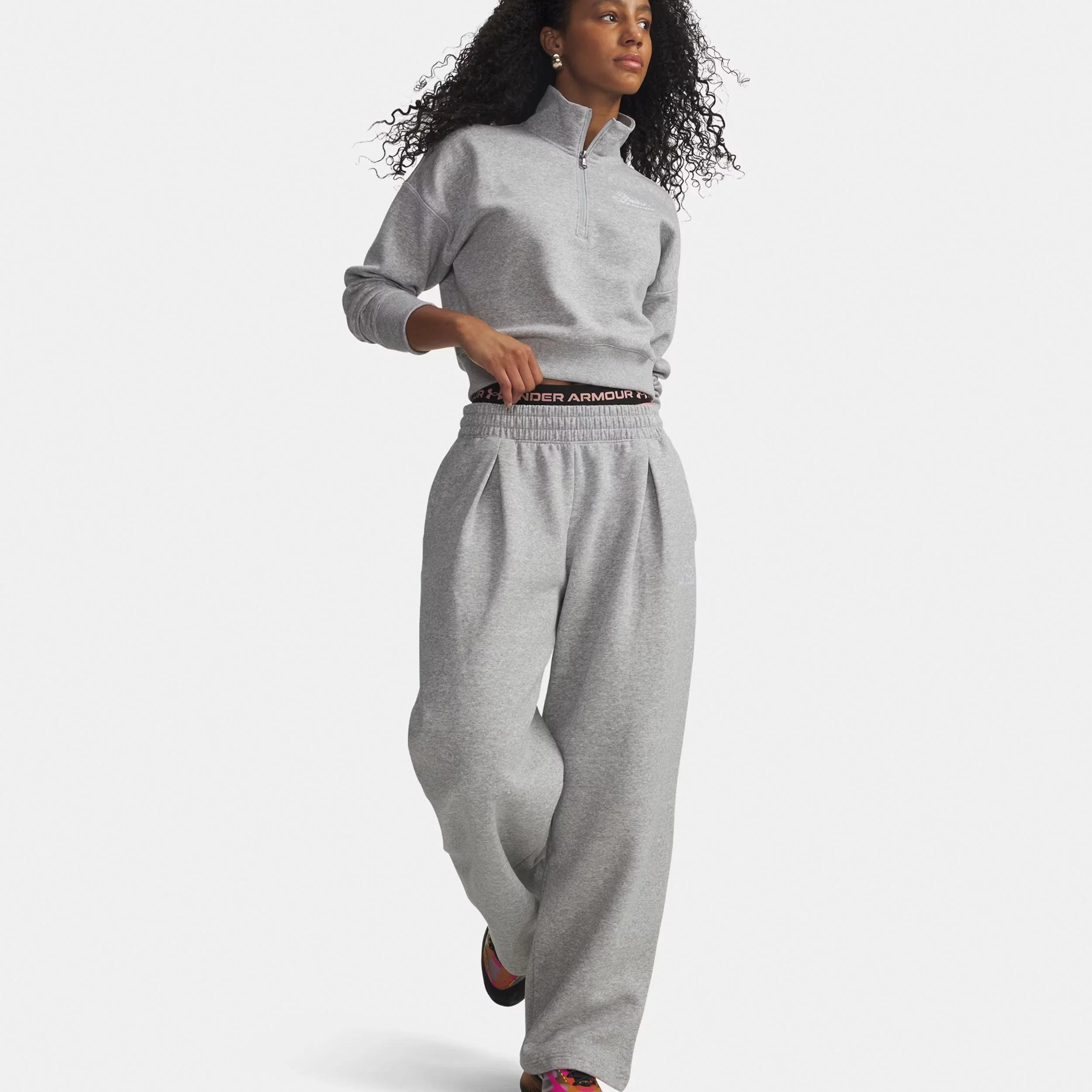 Rival Fleece Script Pantalón de entrenamiento Mujeres-gris - Image 3