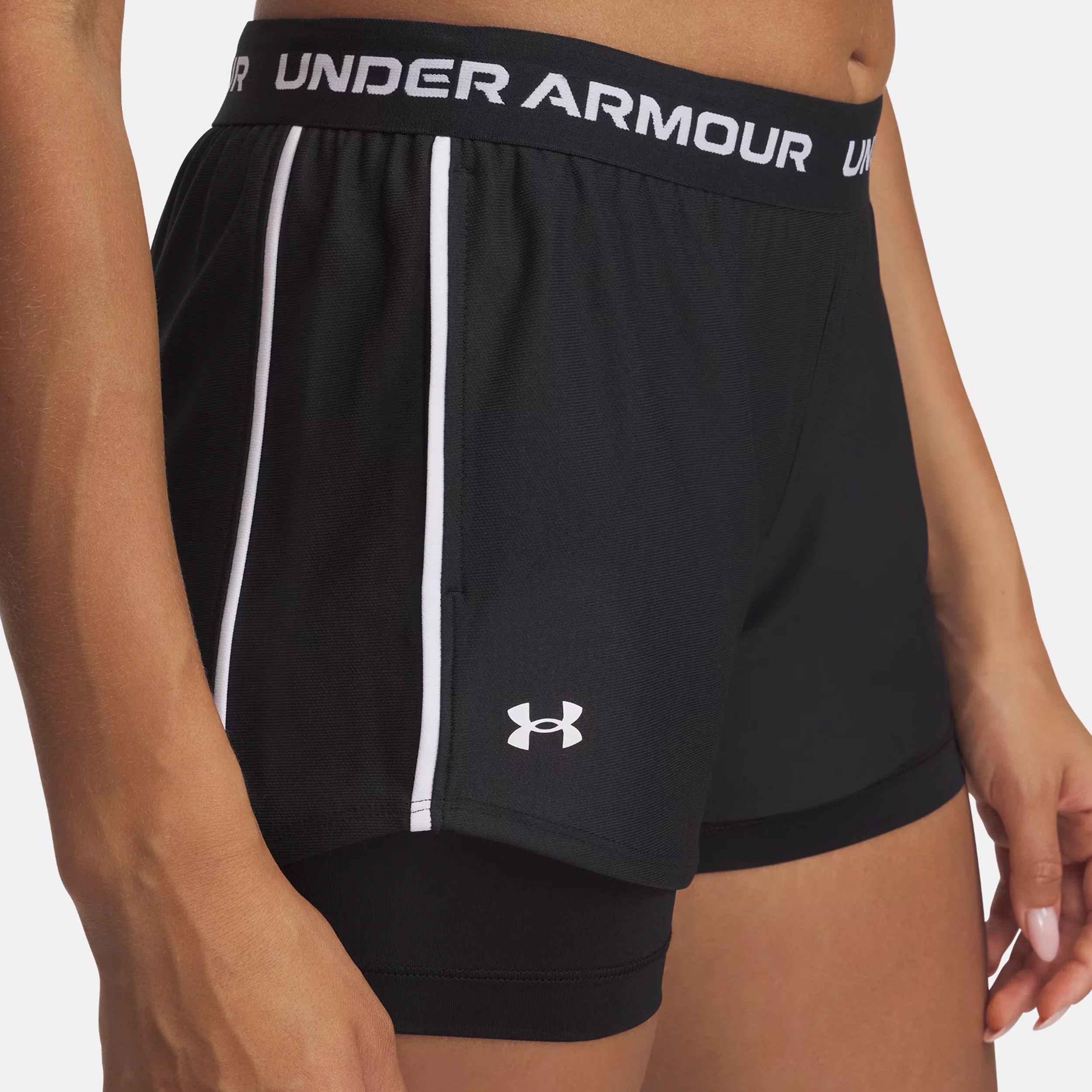 Tech Play Up 2in1 Shorts Con Bolsillo Para Pelota Mujeres-Negro - Image 3