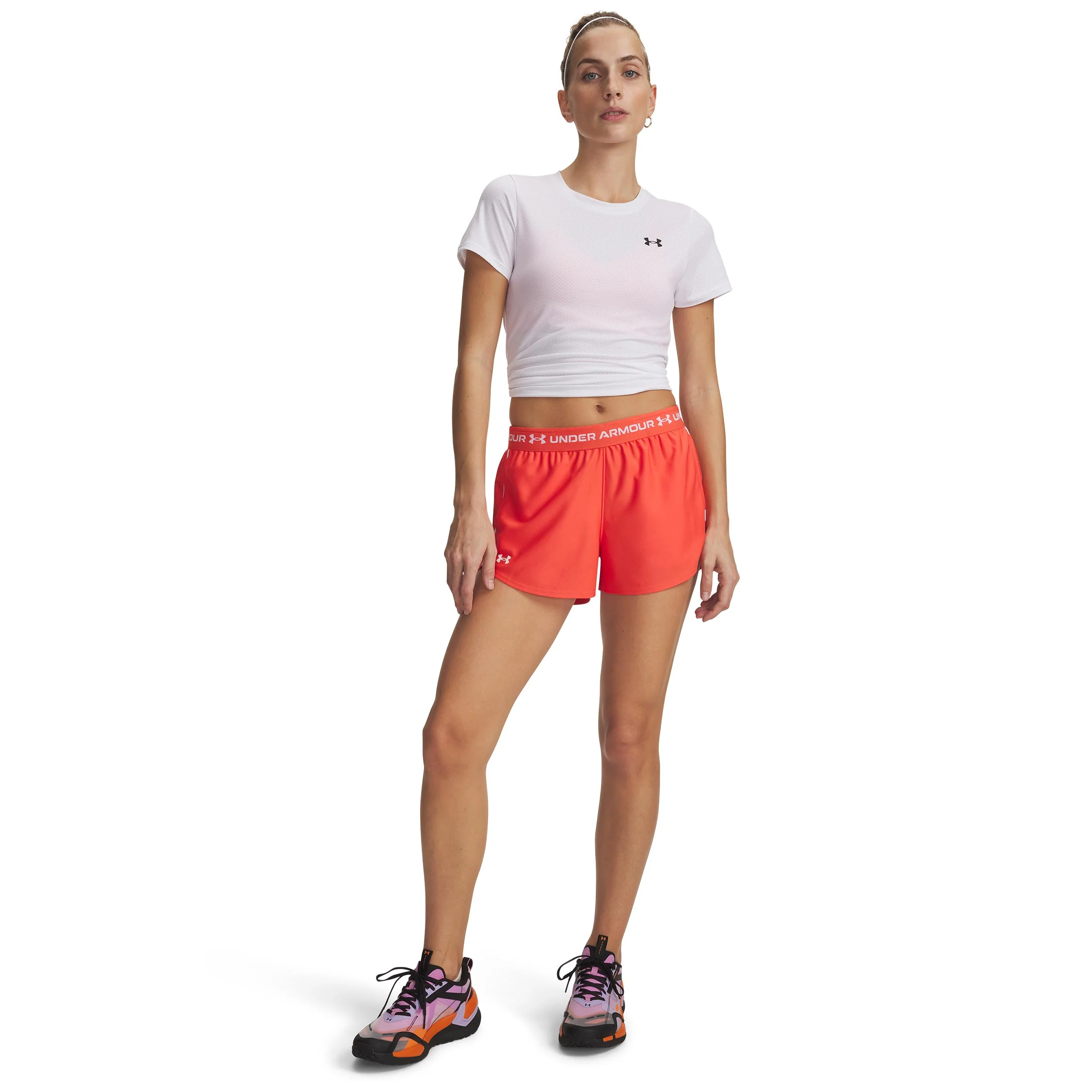 Tech Play Up Shorts Mujeres-rojo, blanco - Image 3