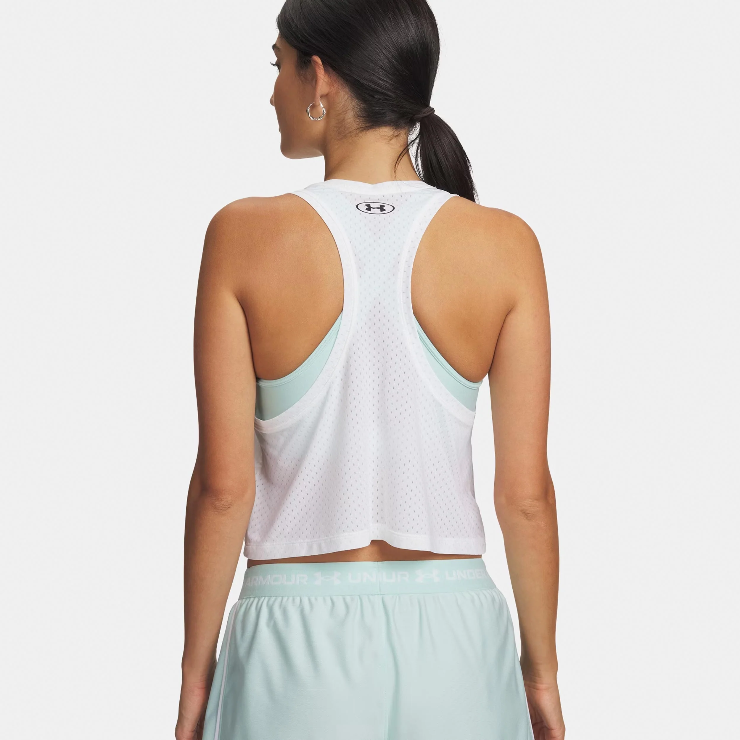 Tech Sport Mesh Crop Camiseta de tirantes Mujeres-blanco, negro - Image 2