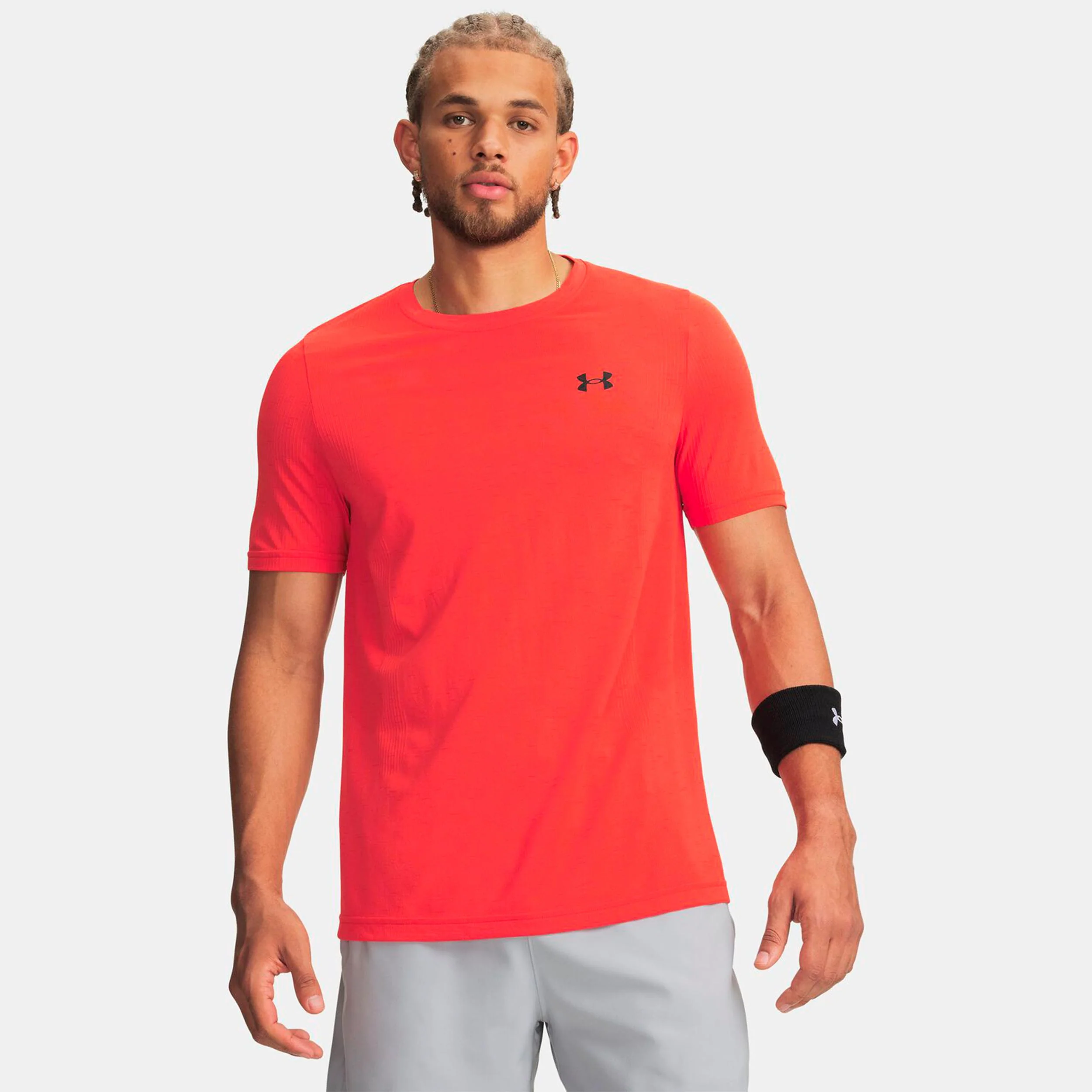Vanish Seamless Camiseta de manga corta Hombres-rojo, negro