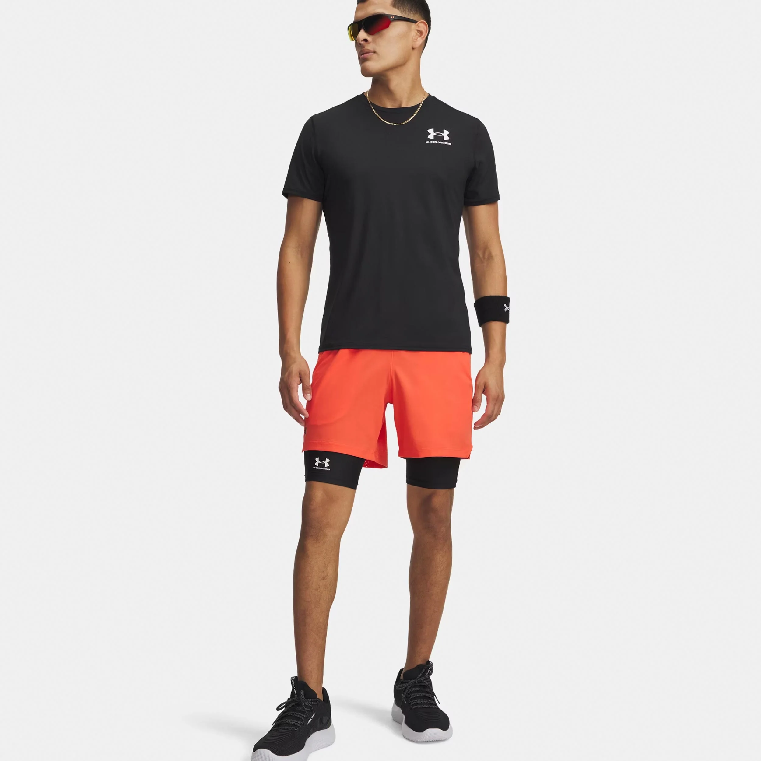 Vansih Woven 6in Shorts Hombres-rojo, negro mate - Image 3